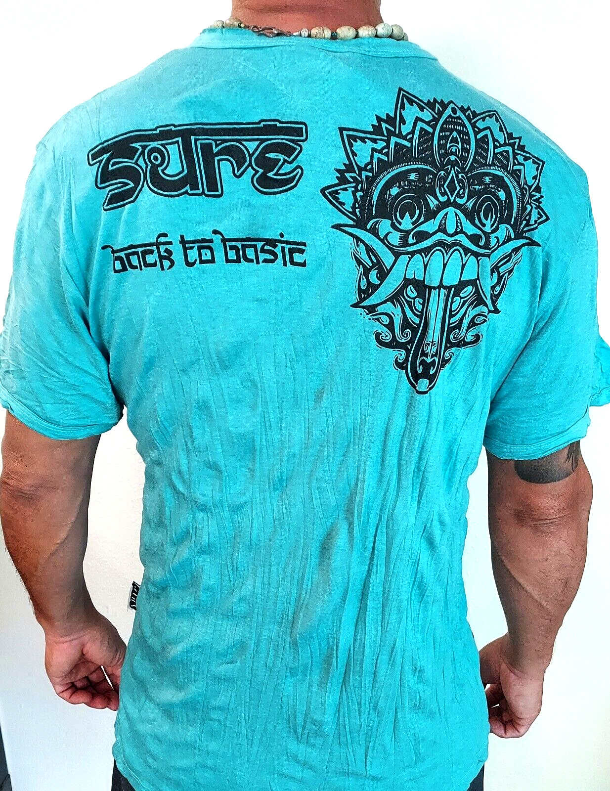 Garuda Tribal 2 Sided Graphic Medium T-Shirt Hippie Tattoo Men’s Yoga Shirt Sure