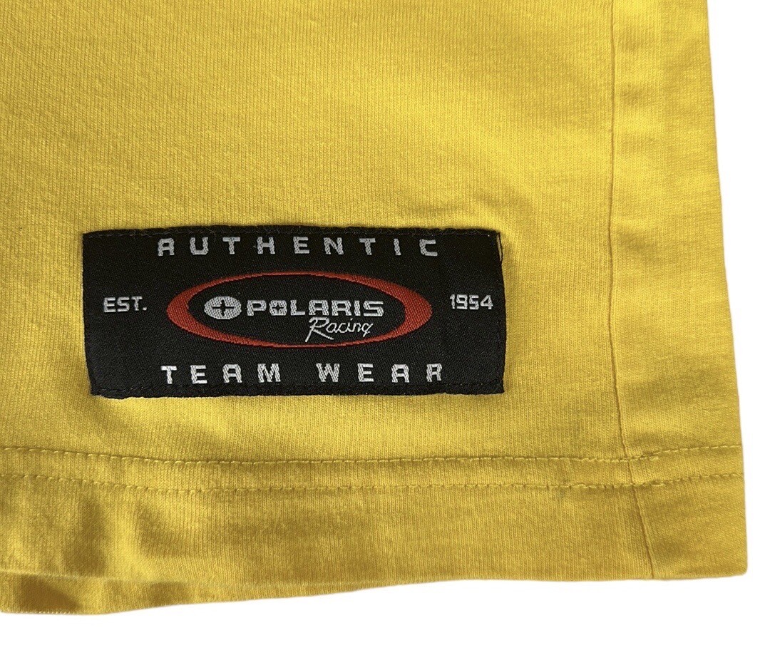 Vintage Authentic Pure Polaris Team Wear Yellow Gray Raglan Short Sleeve Shirt L