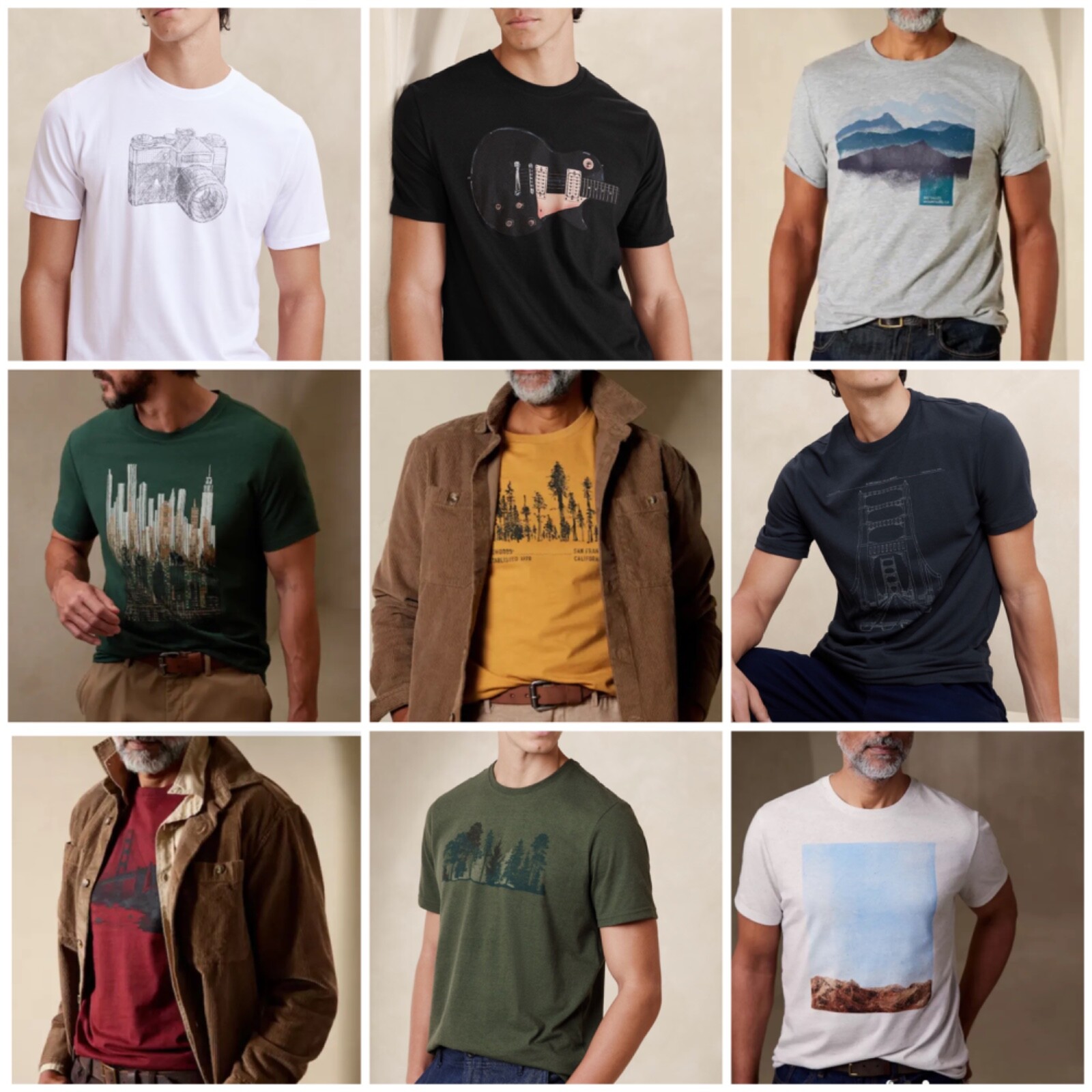 NWT BANANA REPUBLIC MEN’S Soft Graphic T-shirts Tees | Sizes: M, L, XL, 2XL