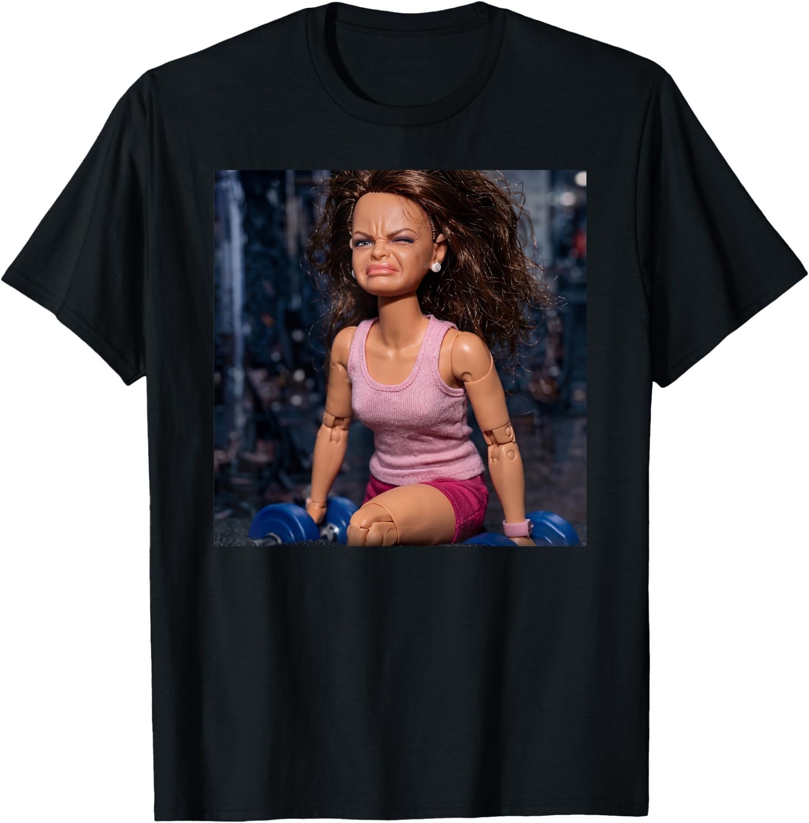 Funny Gym Angry Disgusted Doll Reaction Face Meme UNISEX T-Shirt, Gildan 5000