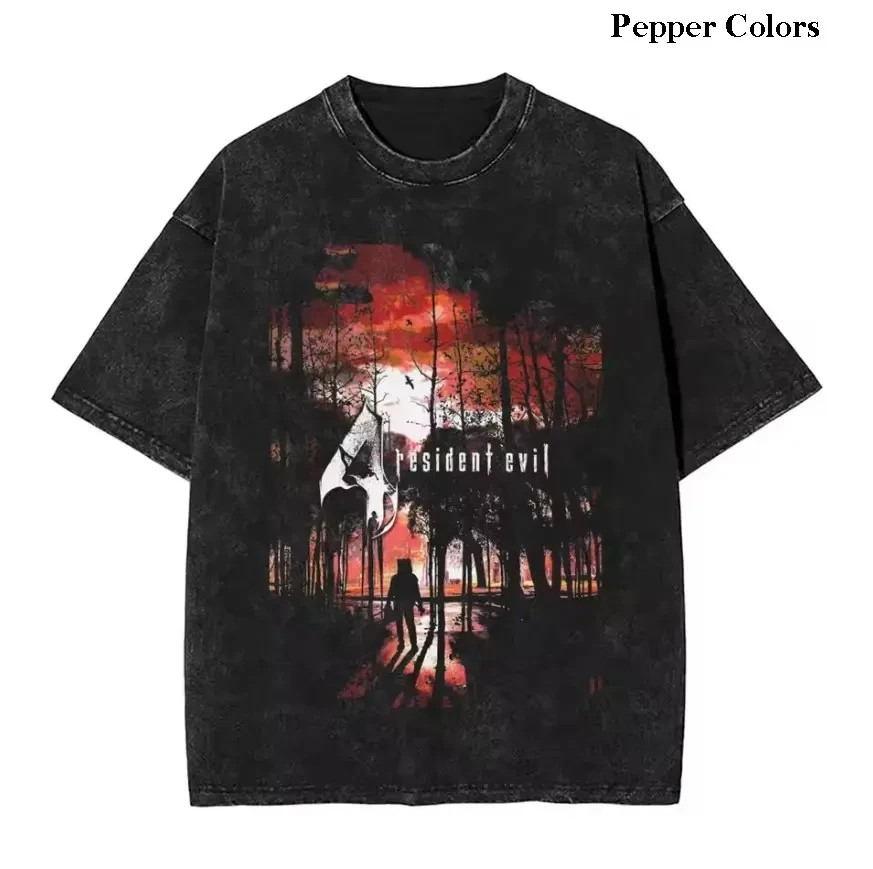 Resident Evil 4 Horror Game Tee, Dark Forest Silhouette Graphic Shirt