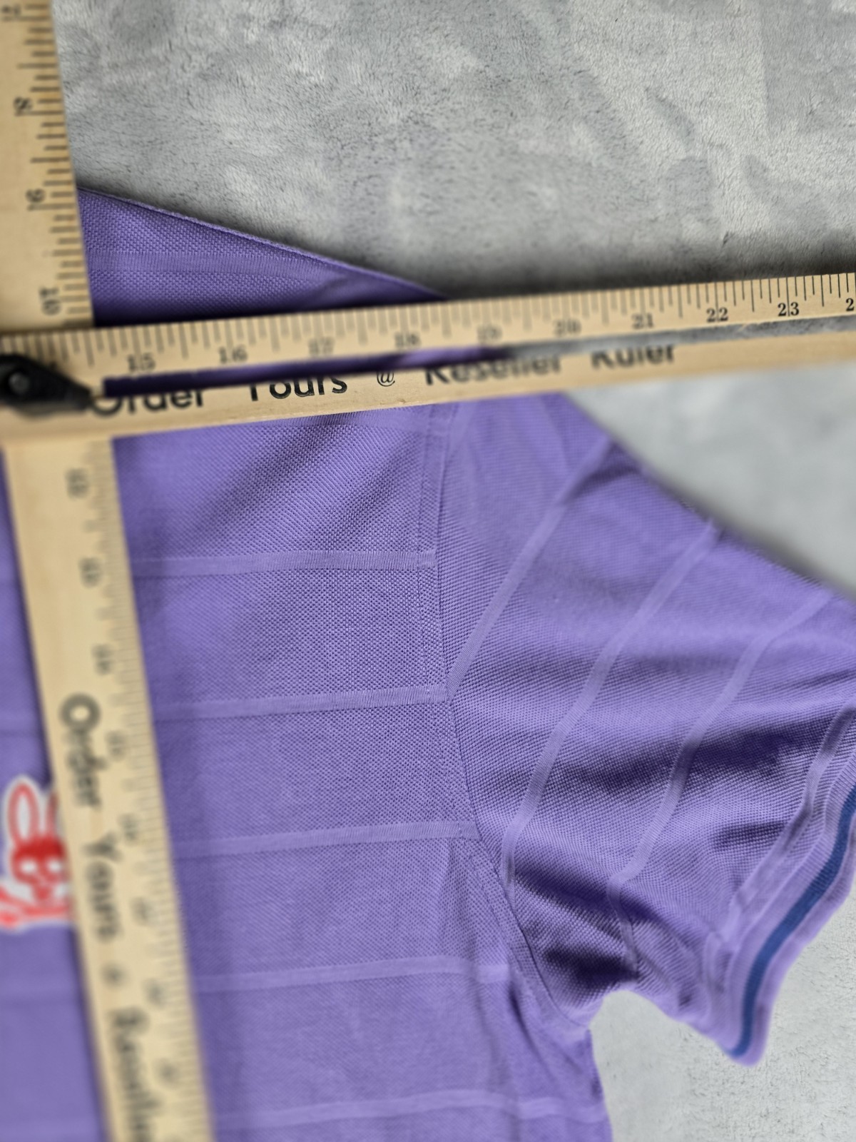 Psycho Bunny Shirt Mens 6 L Original Brand Purple Polo Orange and White Logo