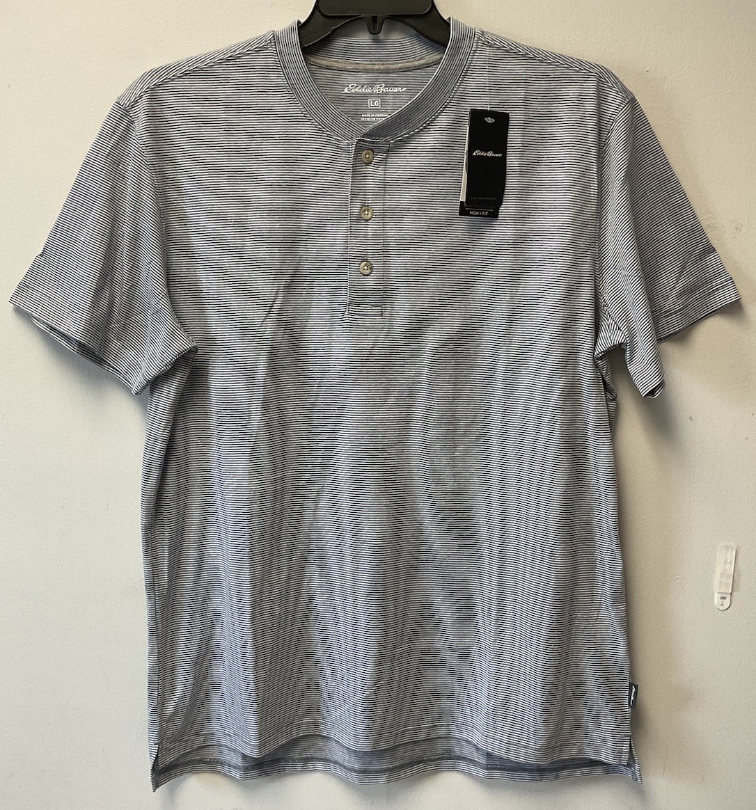 *NWT* Eddie Bauer Men’s (Size L) Supersoft Henley, 1/4 Button