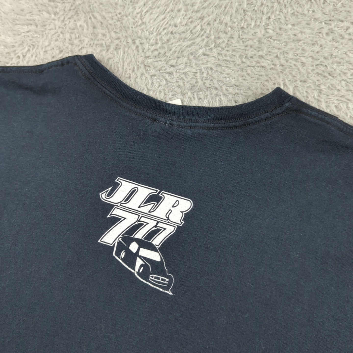 VTG Y2K T Shirt Mens L Black Tribal Fleur Graphic Jared Landers Racing Tribal