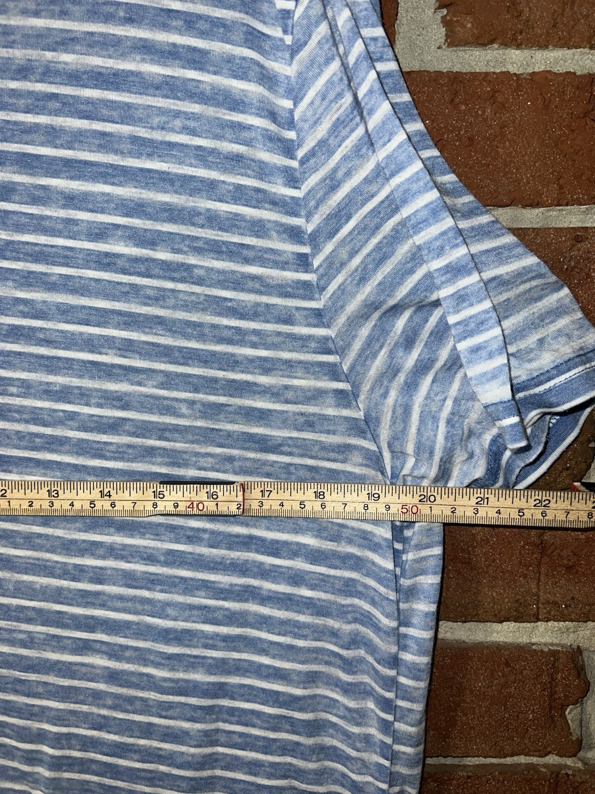 True Craft Men’s Blue Striped T-Shirt Tee Soft Thin Size XL