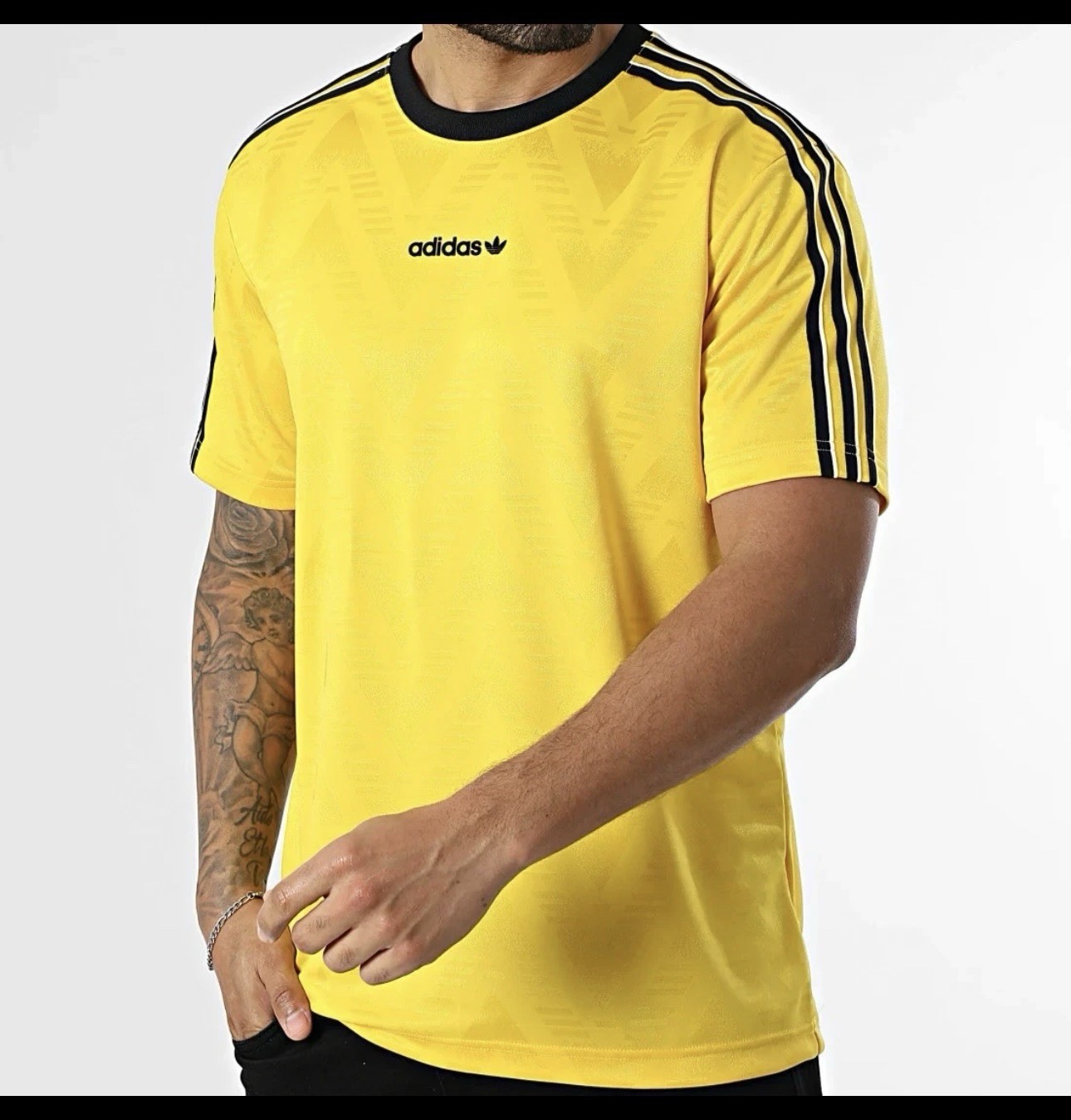 RARE! NEW MEN’S ADIDAS ORIGINALS TREFOIL JACQUARD SHIRT ~SIZE Small KE3336