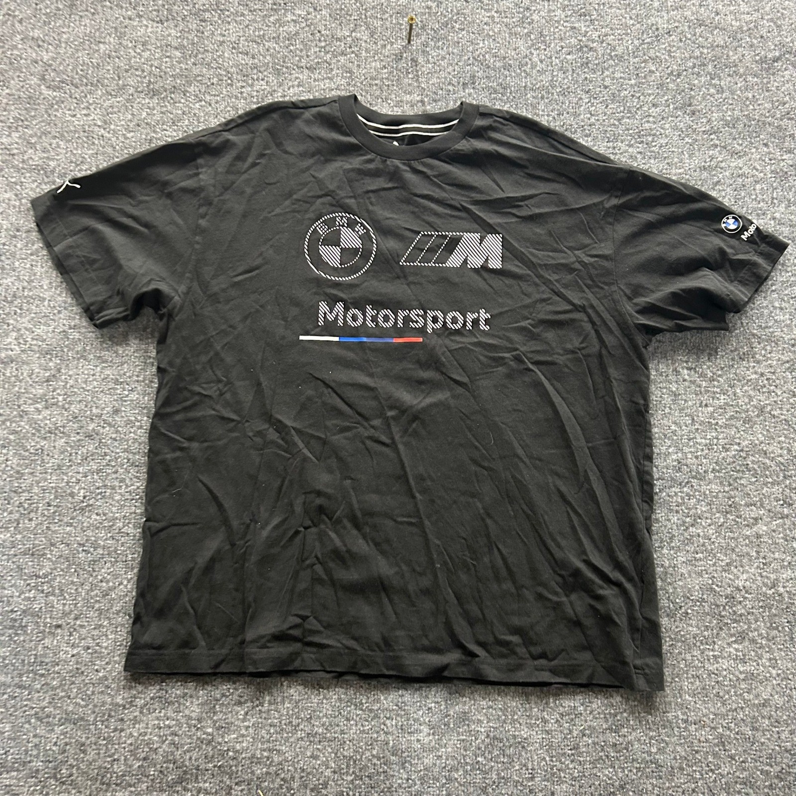 Puma T-Shirt Mens Size XL Black BMW Motorsport Graphic Short Sleeve Cotton Tee