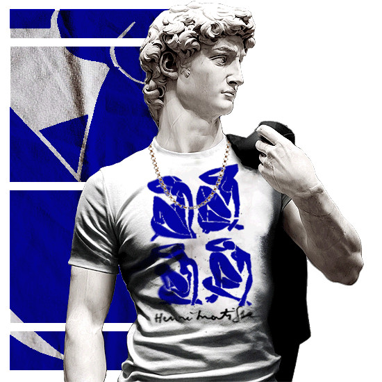Abstract art, colorful Blue Symbolism WHITE REGULAR FIT T-Shirt