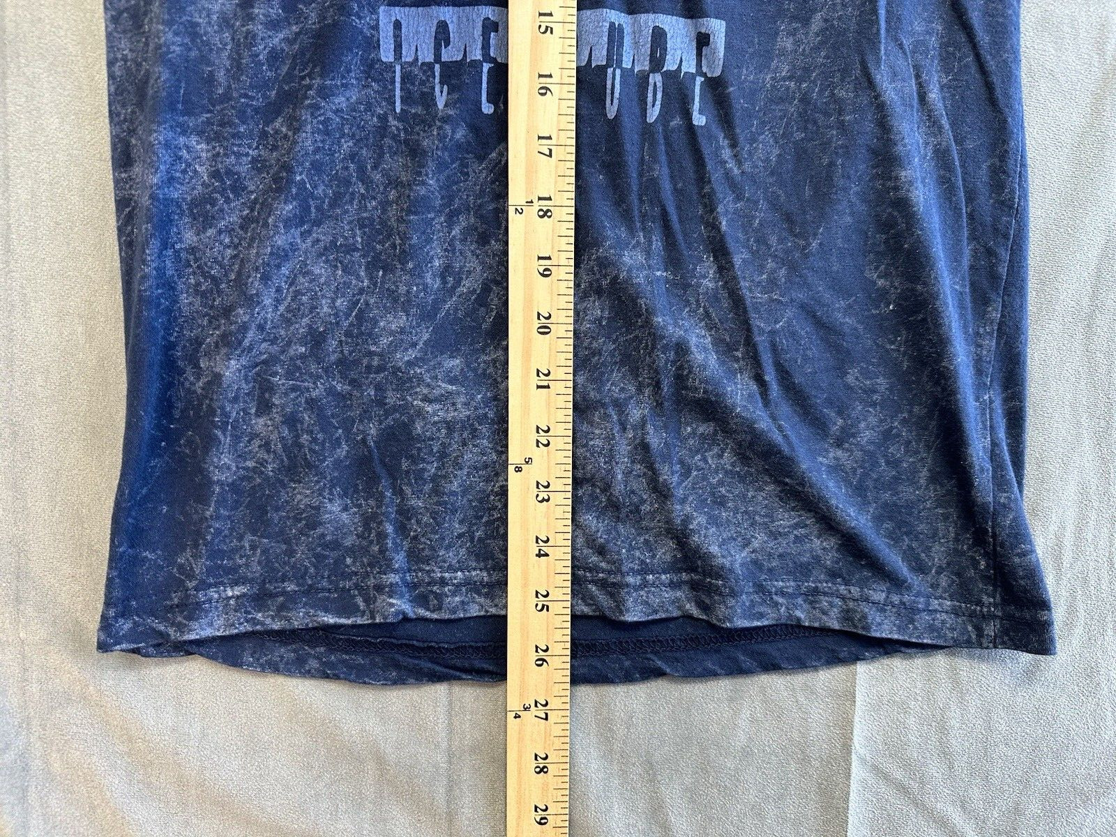 Ice Cube Picture Blue Print Tshirt Short Sleeve Graphic Tee Mens Small Digital