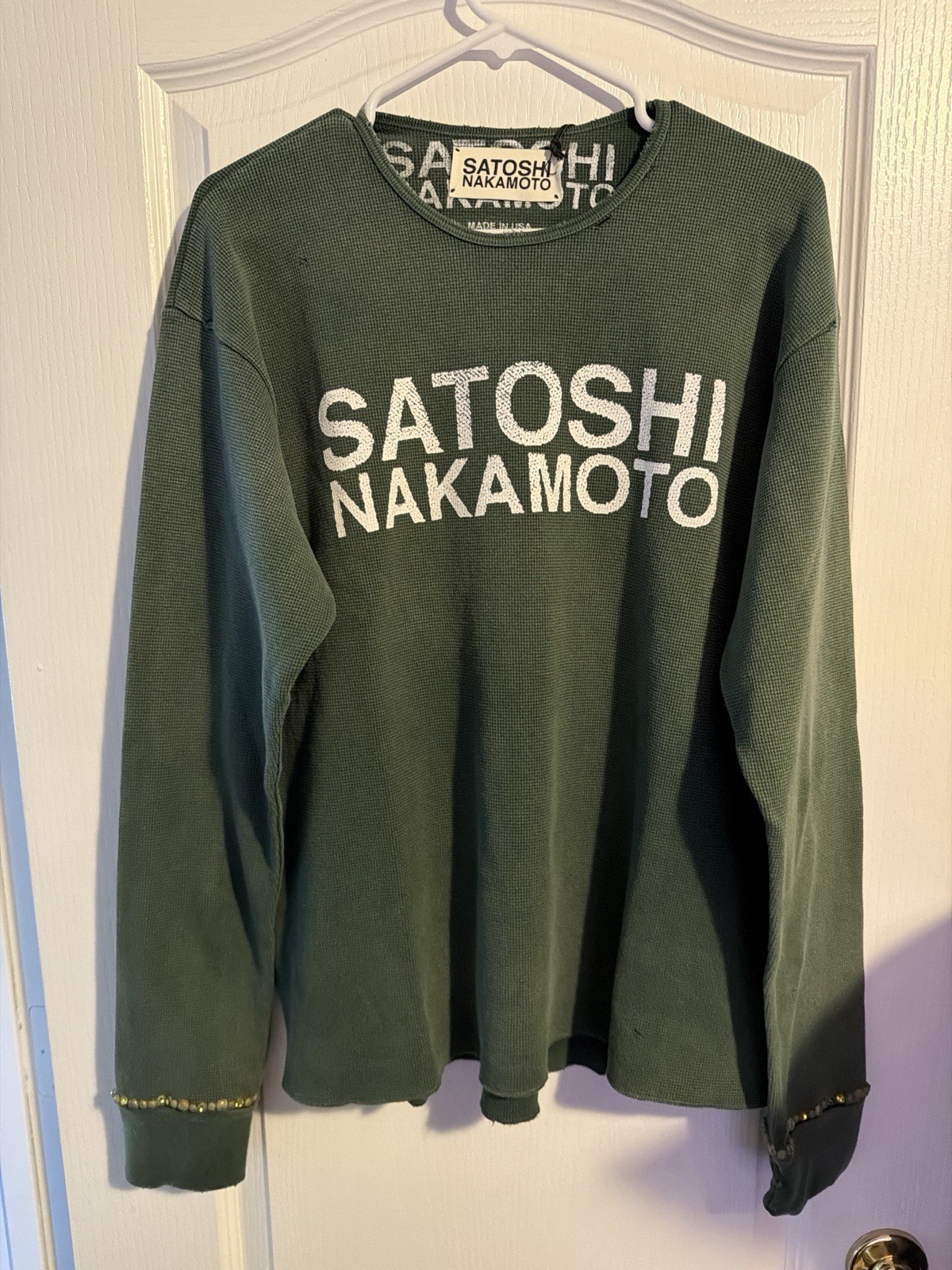 Satoshi Nakamoto Logo Thermal With studs Green Size XXL