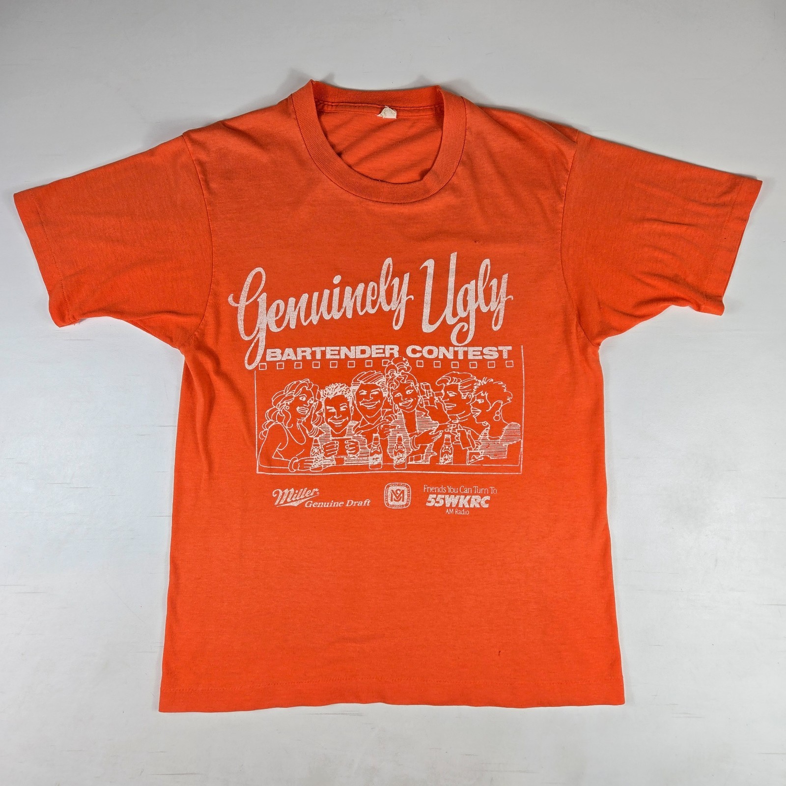 Genuinely Ugly Bartender Contest T-Shirt Adult Small Miller 55WKRC Vintage 80s