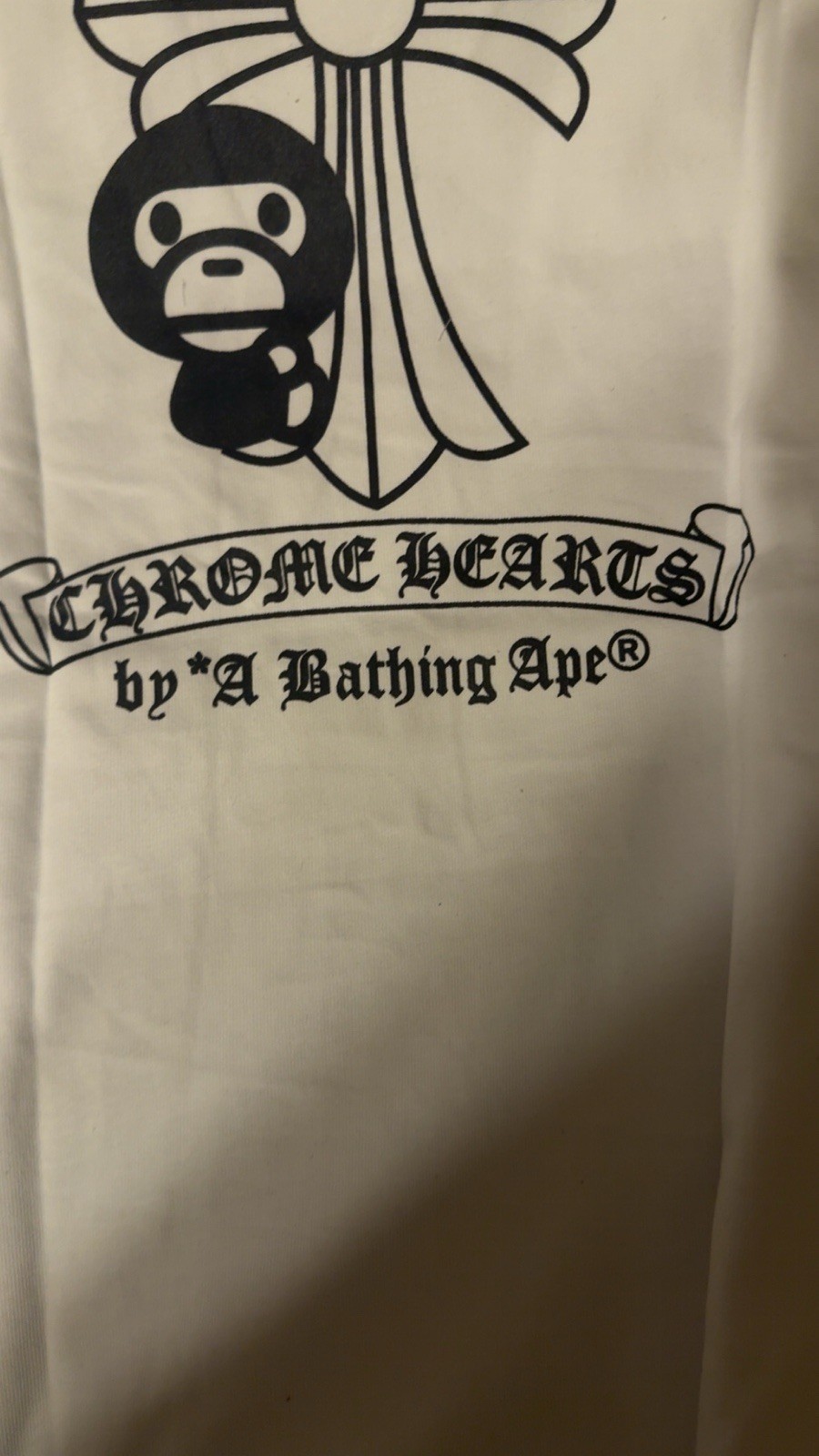 A Bathing Ape BAPE x Chrome Hearts Men’s White Baby Milo Graphic T-Shirt M