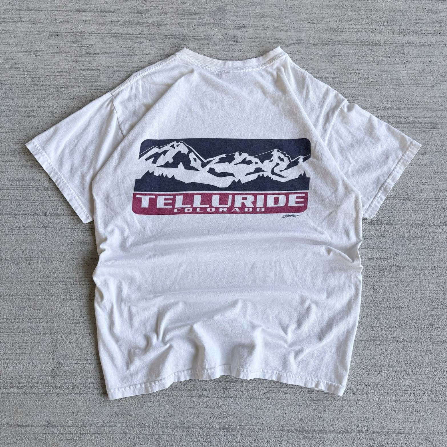 Comfort Colors Telluride Colorado Mountains Graphic White Tee M Crewneck SS