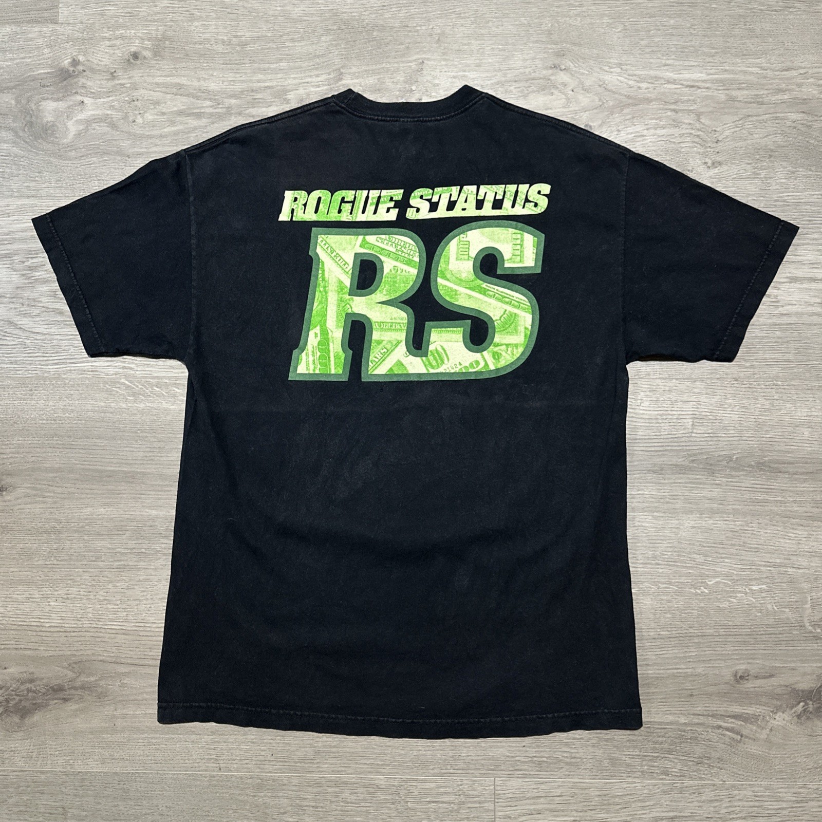Rob Dyrdek Vintage Y2K Rogue Status The Color Of Money Black/Green Mens XL Tee
