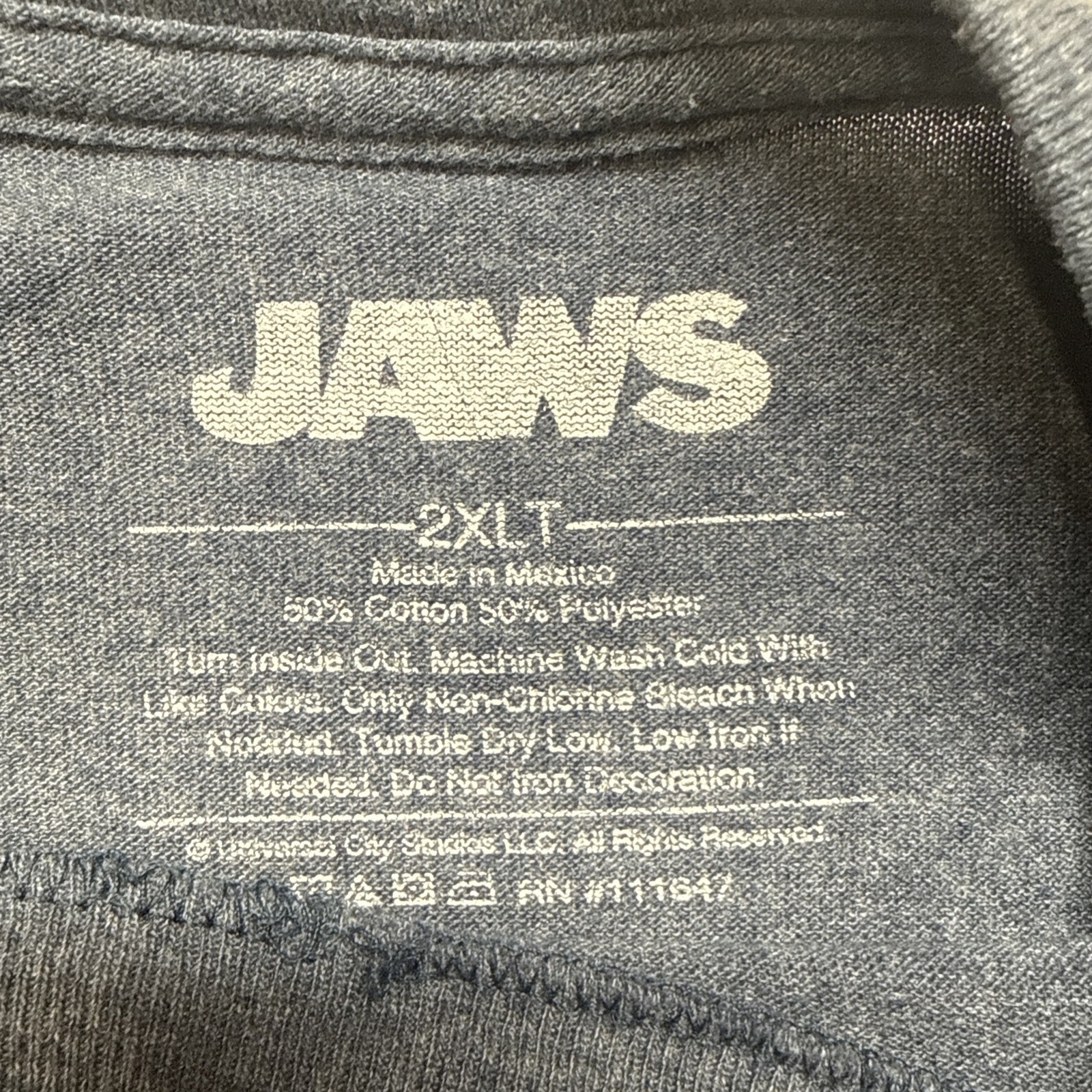 Jaws Movie T-Shirt Men’s 2XL Big & Tall – Horror Fan Retro Shark – Free Shipping