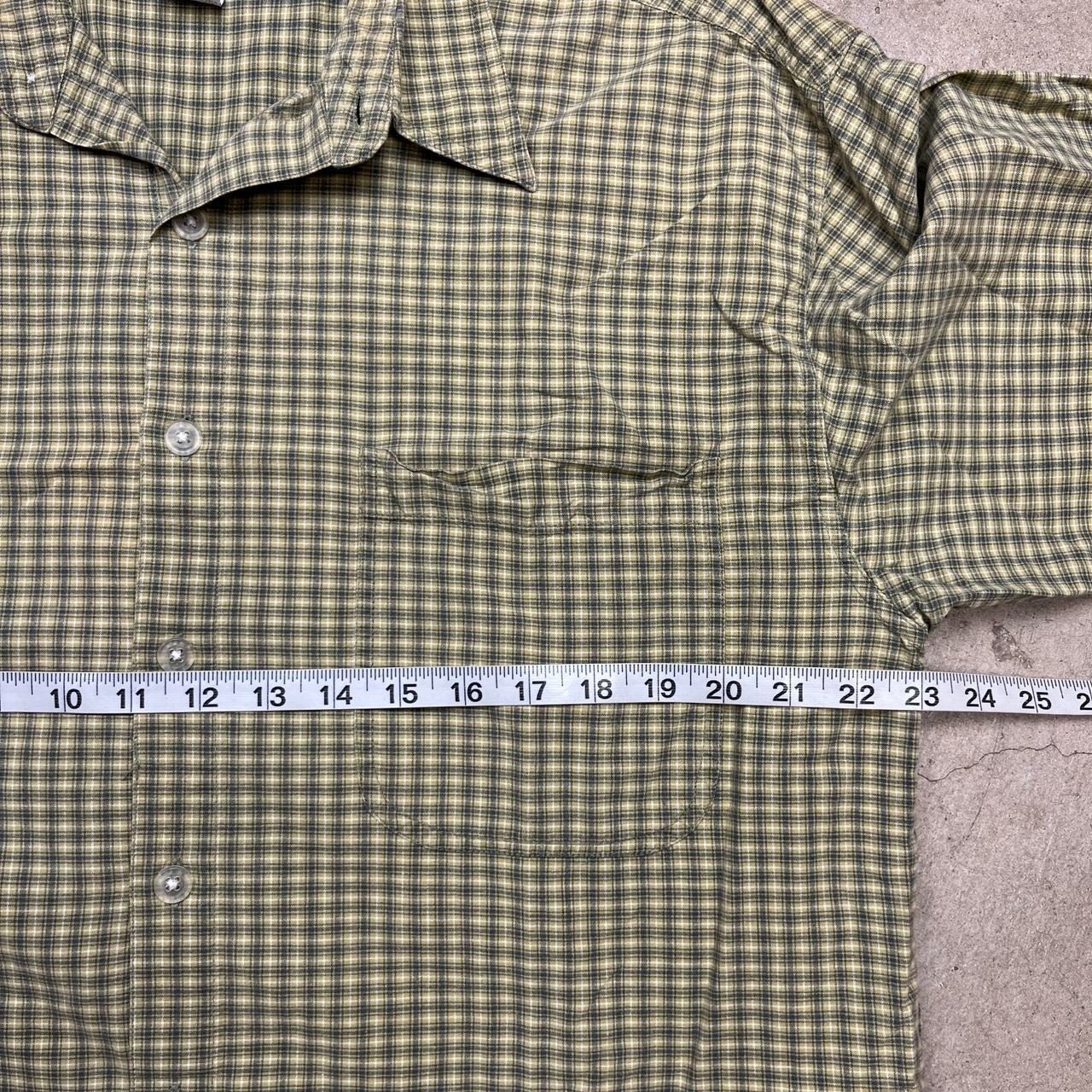 Vintage Utility Y2k Yellow plaid button up shirt large