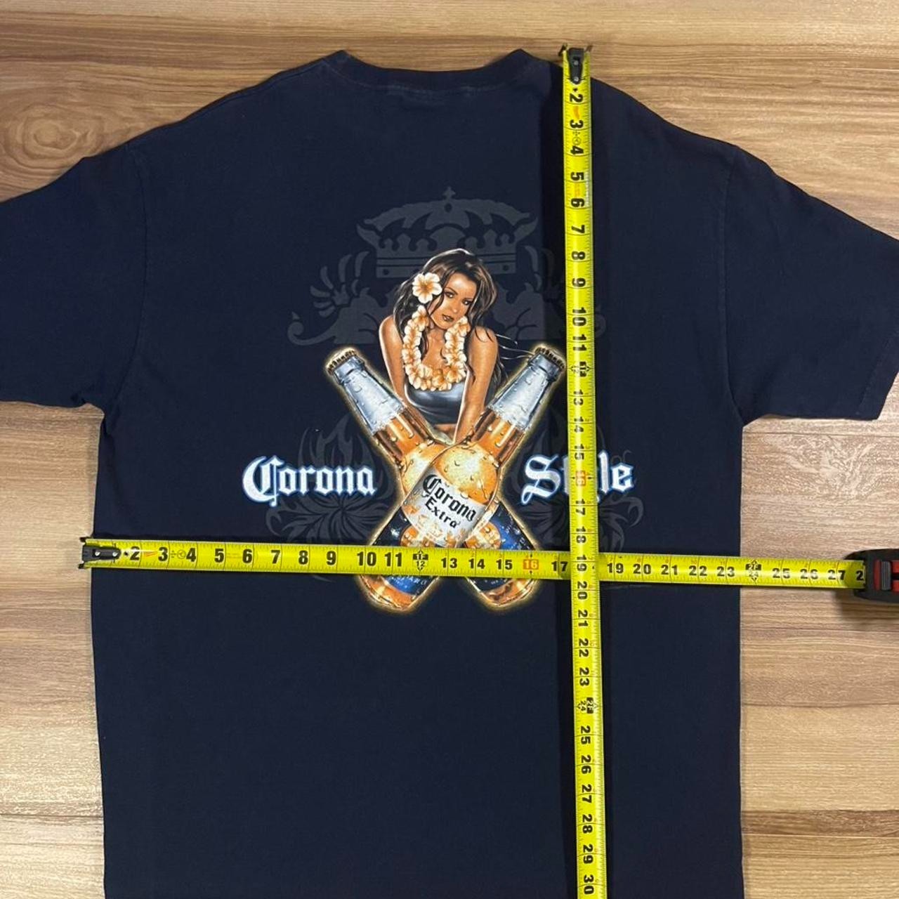Vintage AAA Corona Extra Beer Blue Corona Style Shirt Mens Size XL
