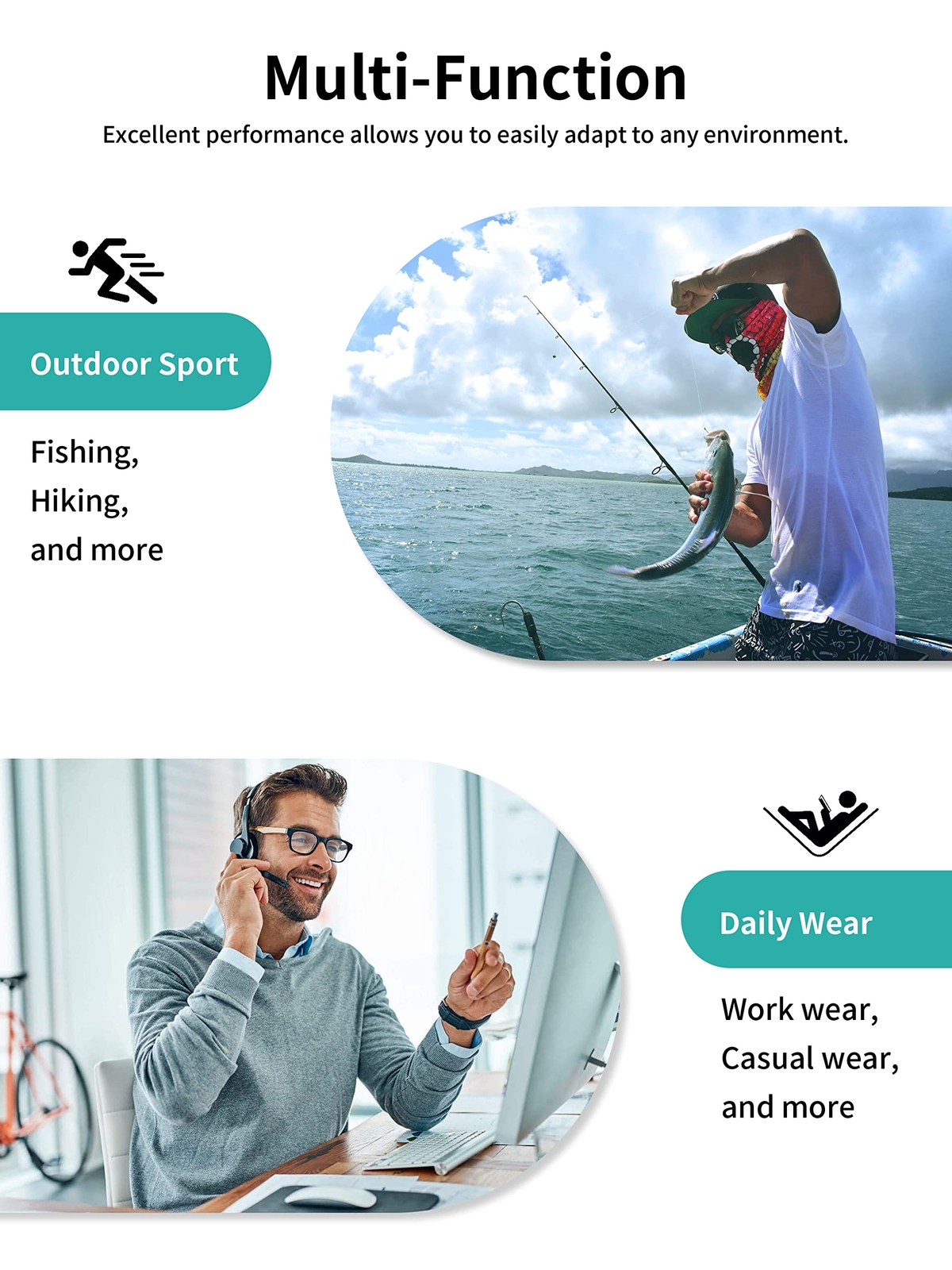 UPF50+ Men’s UV Skin Protection T-Shirts Long Sleeve Casual Beach Outdoor Shirts