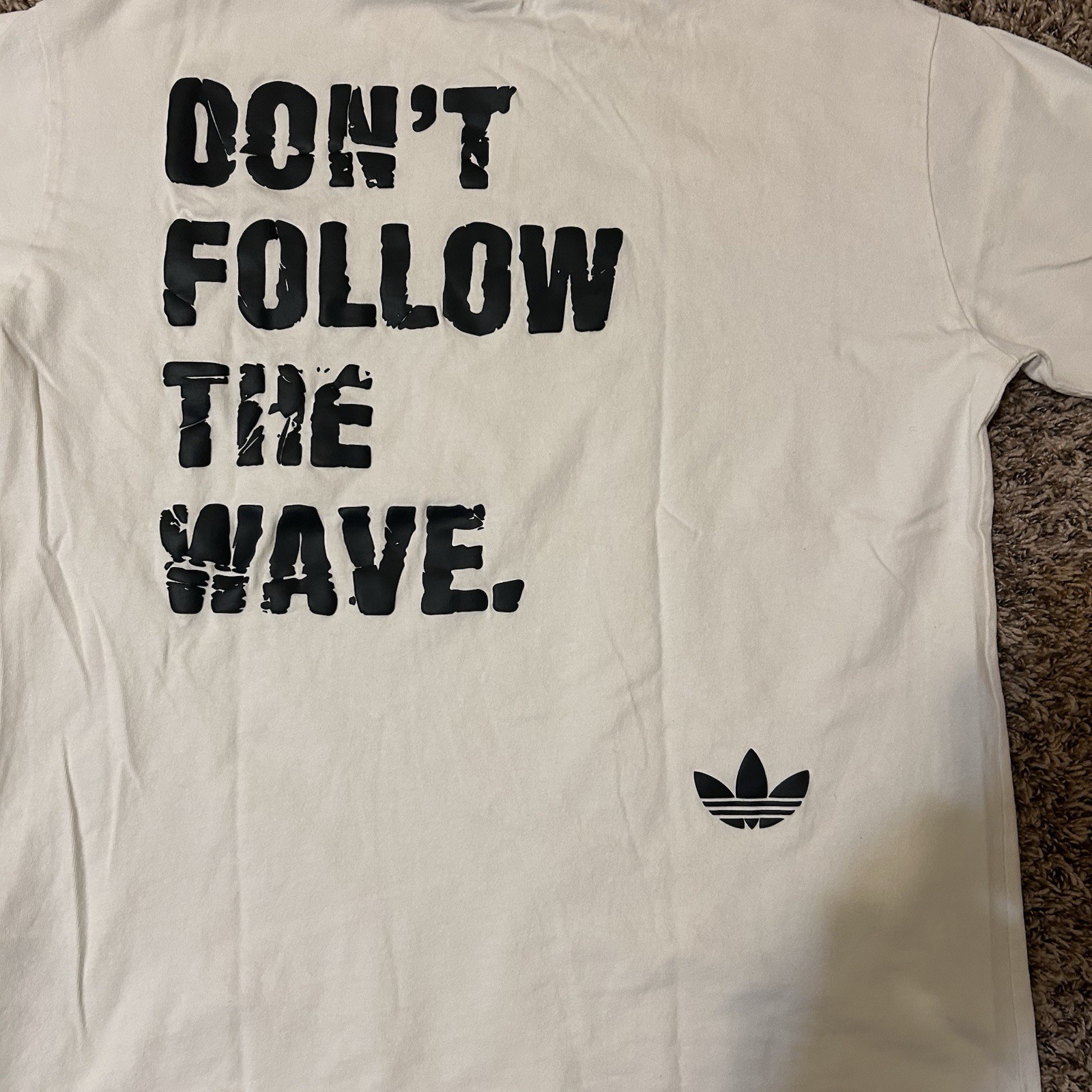 Anthony Edwards adidas Originals Men’s S White Cotton Crew Neck Graphic T-Shirt
