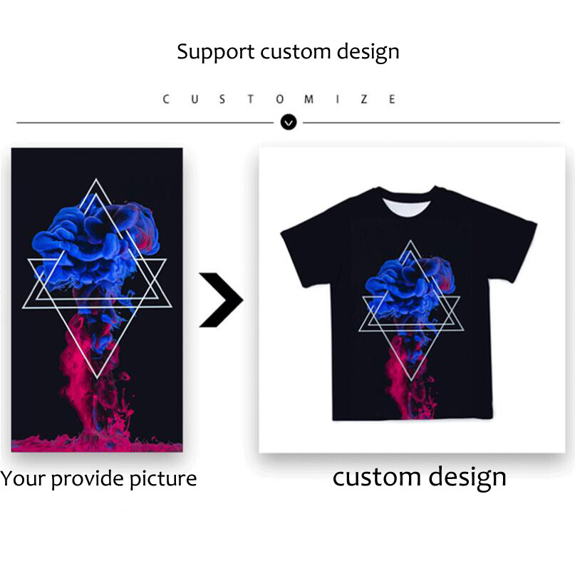 Custom Tee Own Design Personalized 3D Printed T-Shirts Short Sleeve Shirts Tops