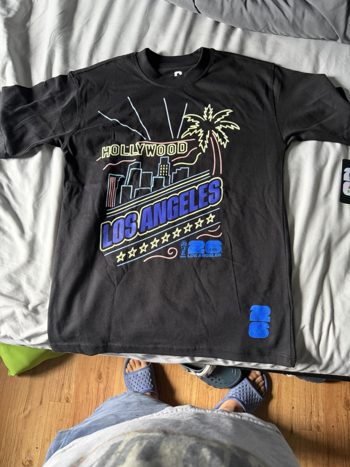 FIFA World CupUSA /MEX/CAN2026Los Angeles Black Graphic Crew Neck T-Shirt Men L
