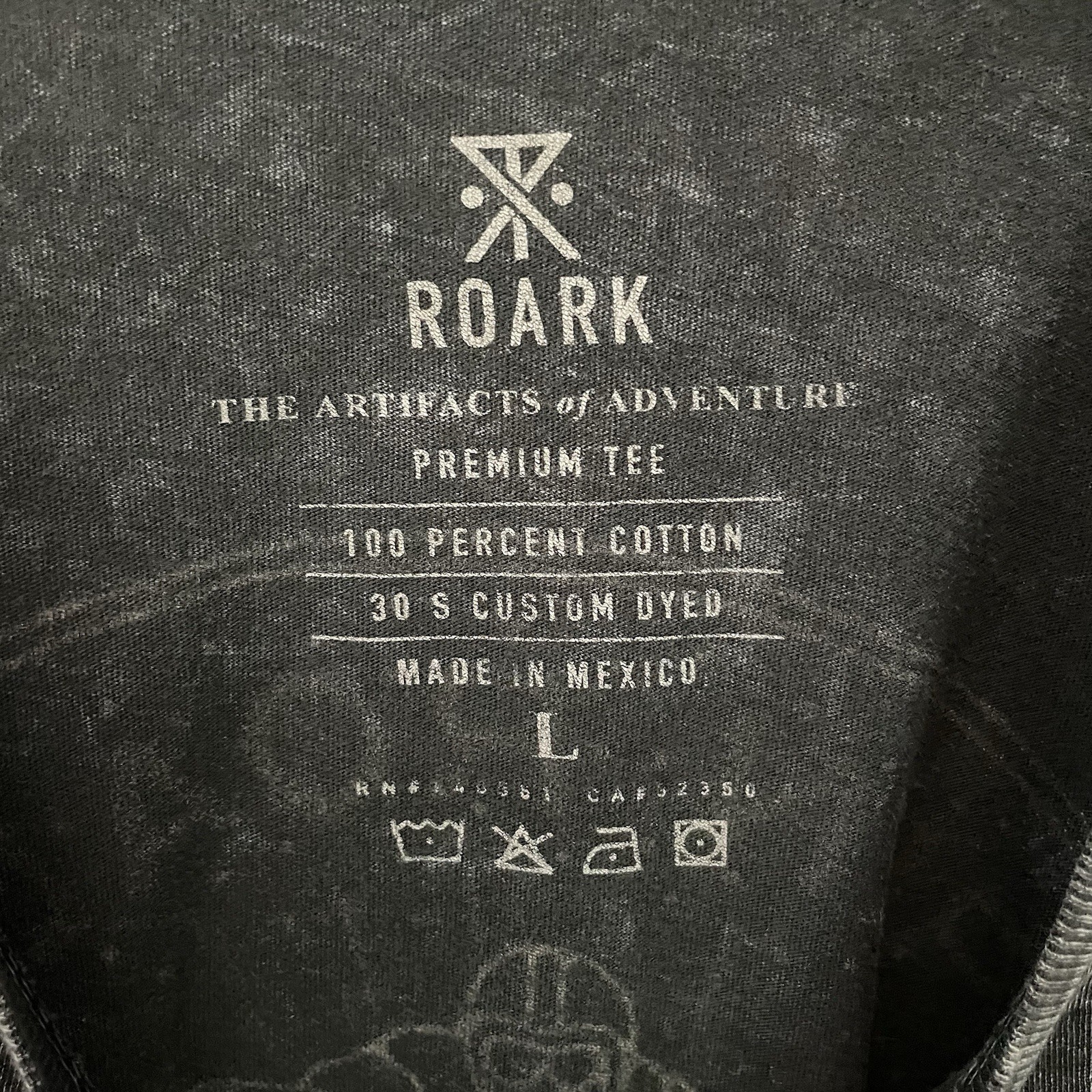 Roark Mens L “Open Roads Open Minds” Graphic Distressed Acid Moto Black T-Shirt