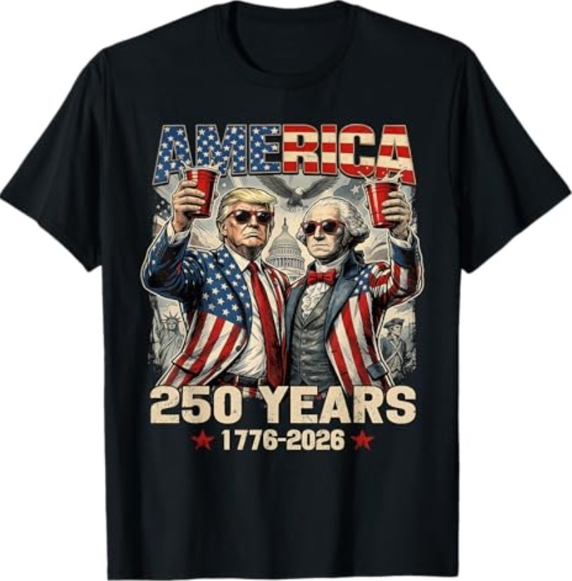 250 Years America Anniversary 250th Trump Washington Vintage T-Shirt