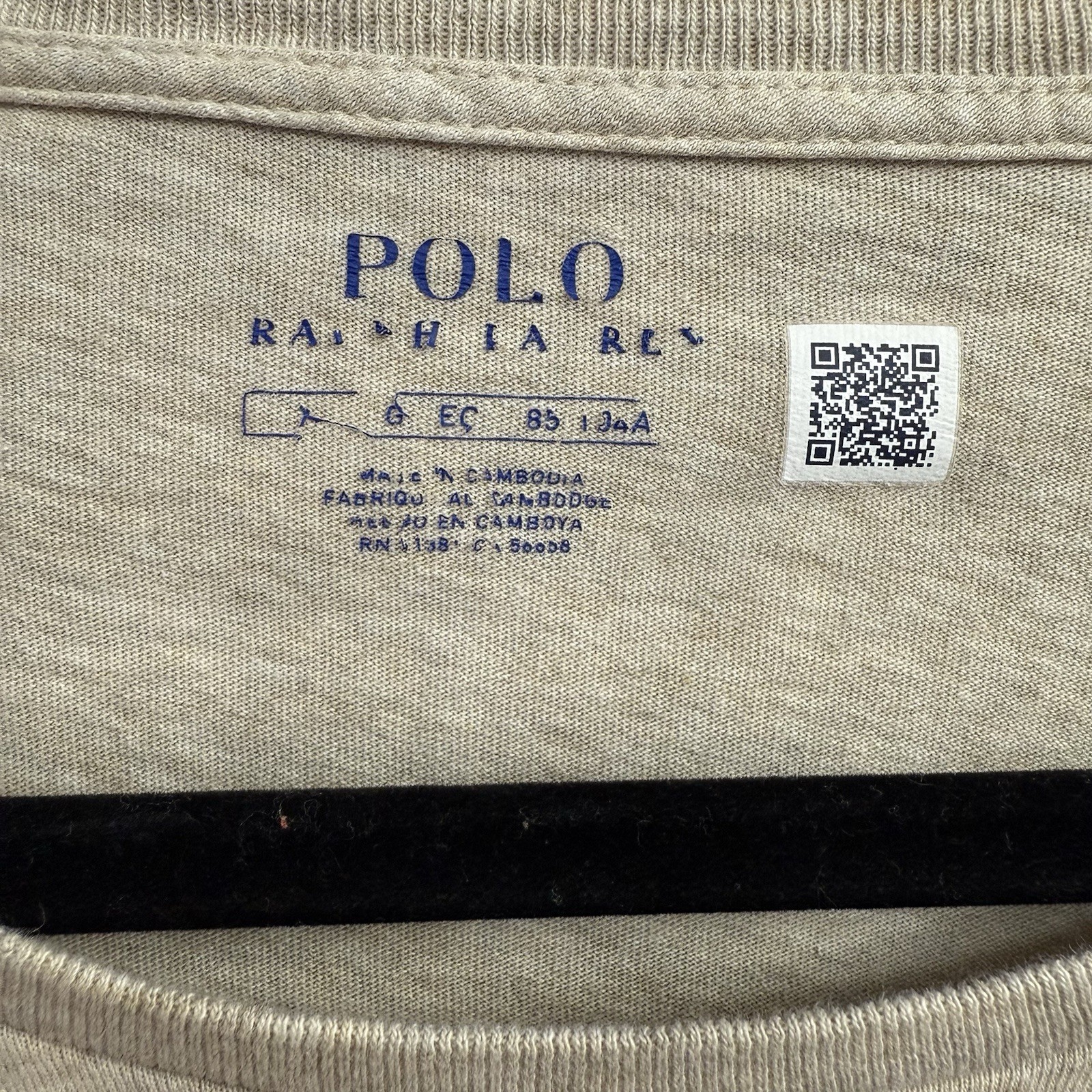 Polo Ralph Lauren Mens XL Classic-Fit Jersey Long-Sleeve T-Shirt Khaki Pony Logo
