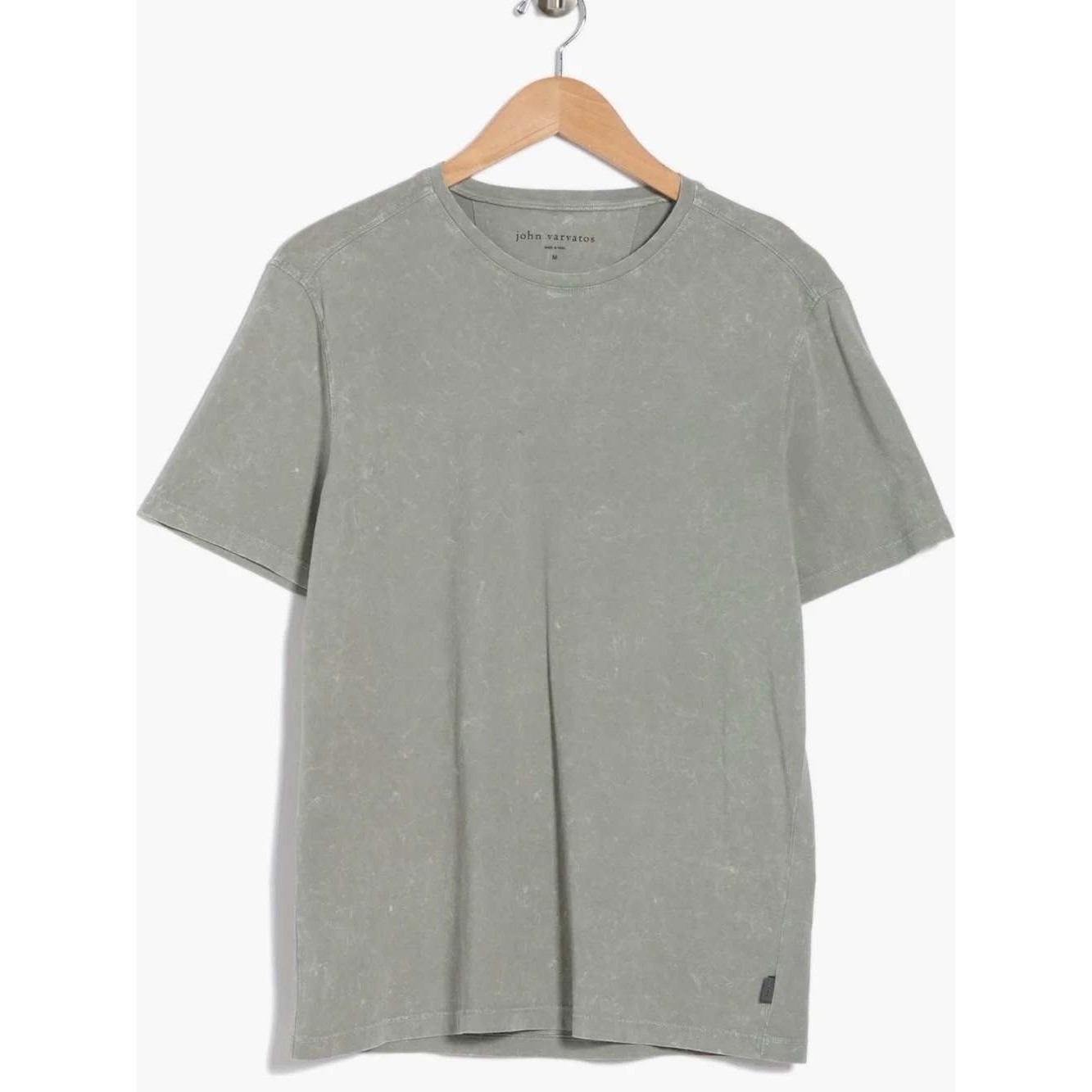John Varvatos Enzo Marble-Washed T-Shirt Med Grey Cotton Mens Small
