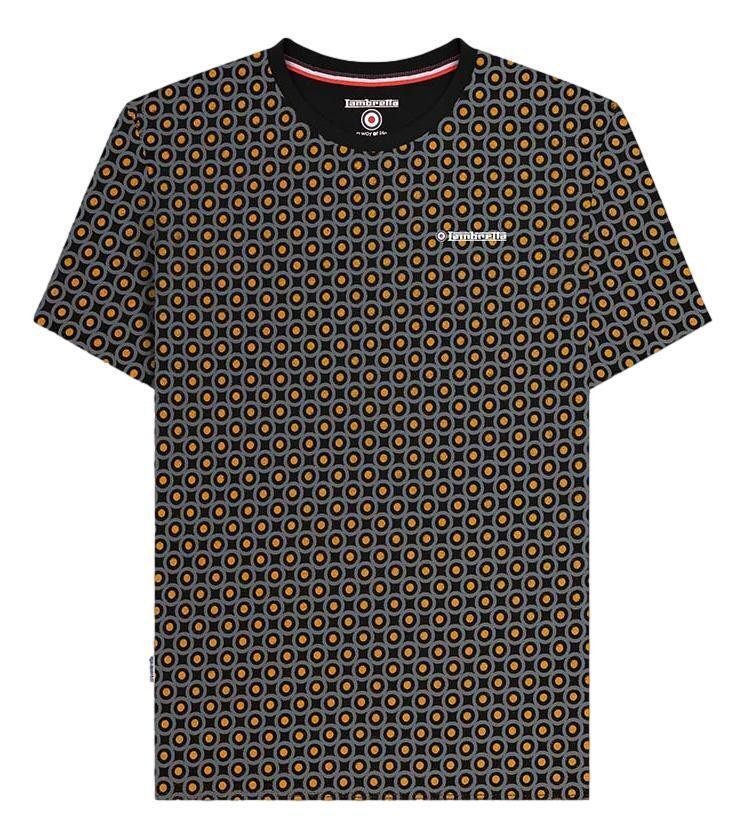 Mens Lambretta Geometric Target Retro Mod Ska Casual T-Shirt Sizes M to 4XL