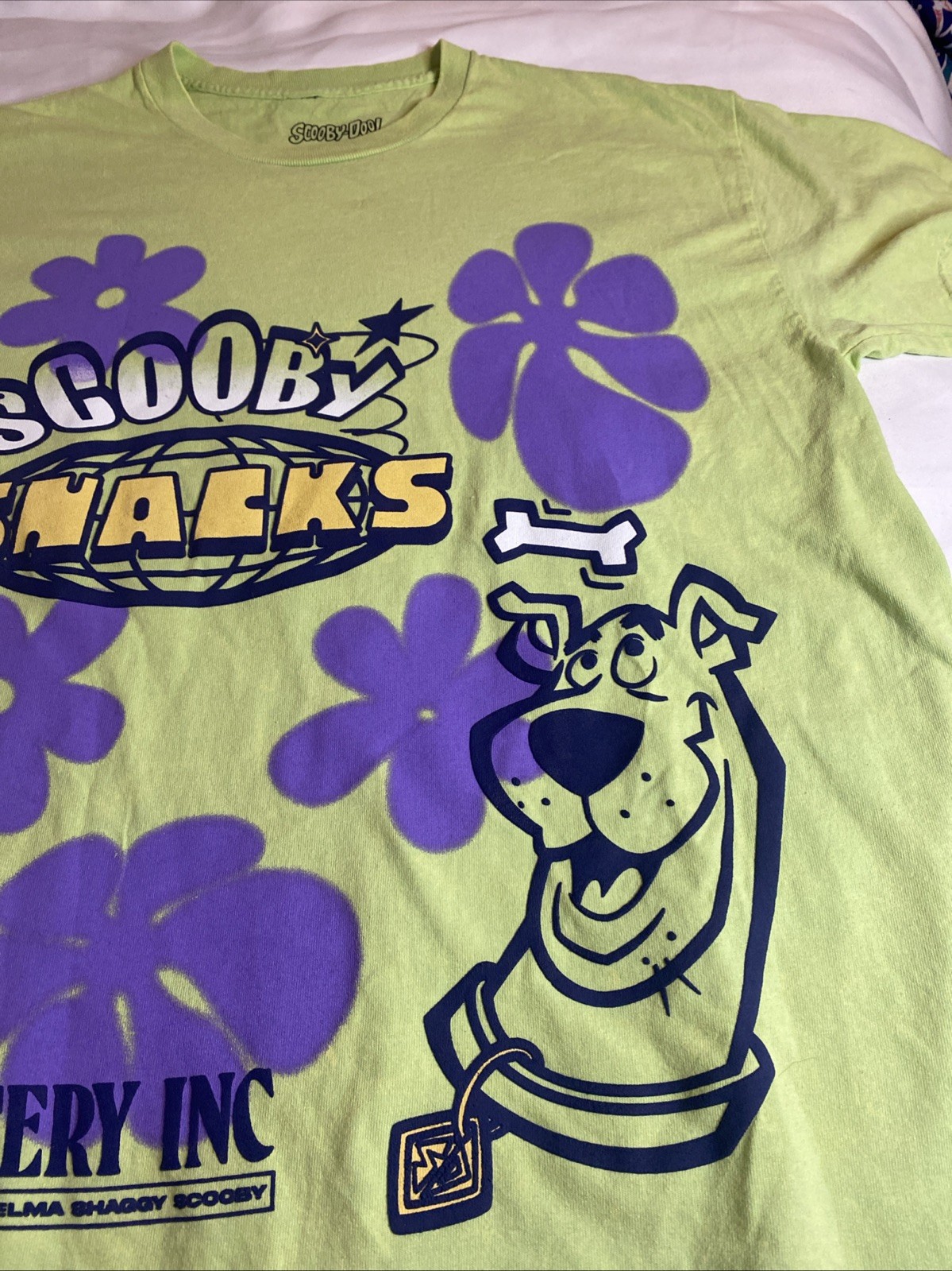 Womens-LARGE-Scooby Doo Scooby Snacks Mystery Inc. T Shirt-Retro-Y2k-Cartoon