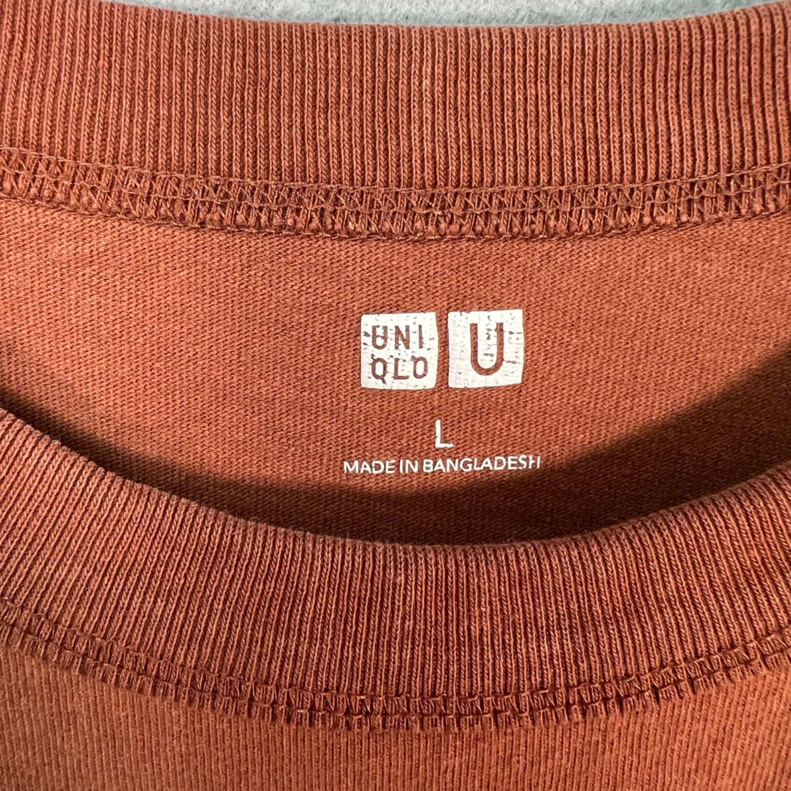 Uniqlo U Mens Size Large Brown Crew Neck Short Sleeve T-Shirt 100% Cotton