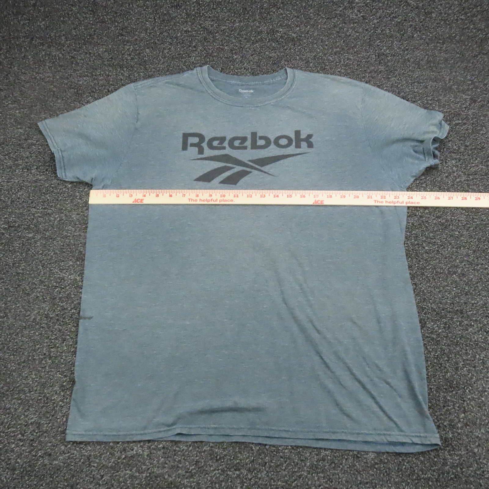 Reebok Shirt Mens Extra Large Blue Heather Logo Graphic Athletic Tee T-Shirt