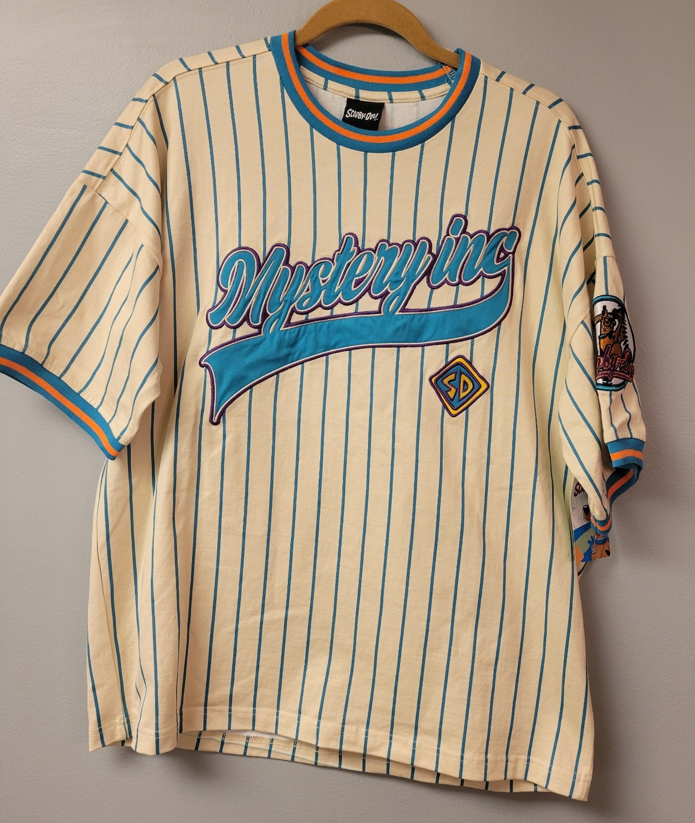 Boxlunch Scooby-Doo Mystery Inc Baseball Jersey Pullover Embroidered Shirt New
