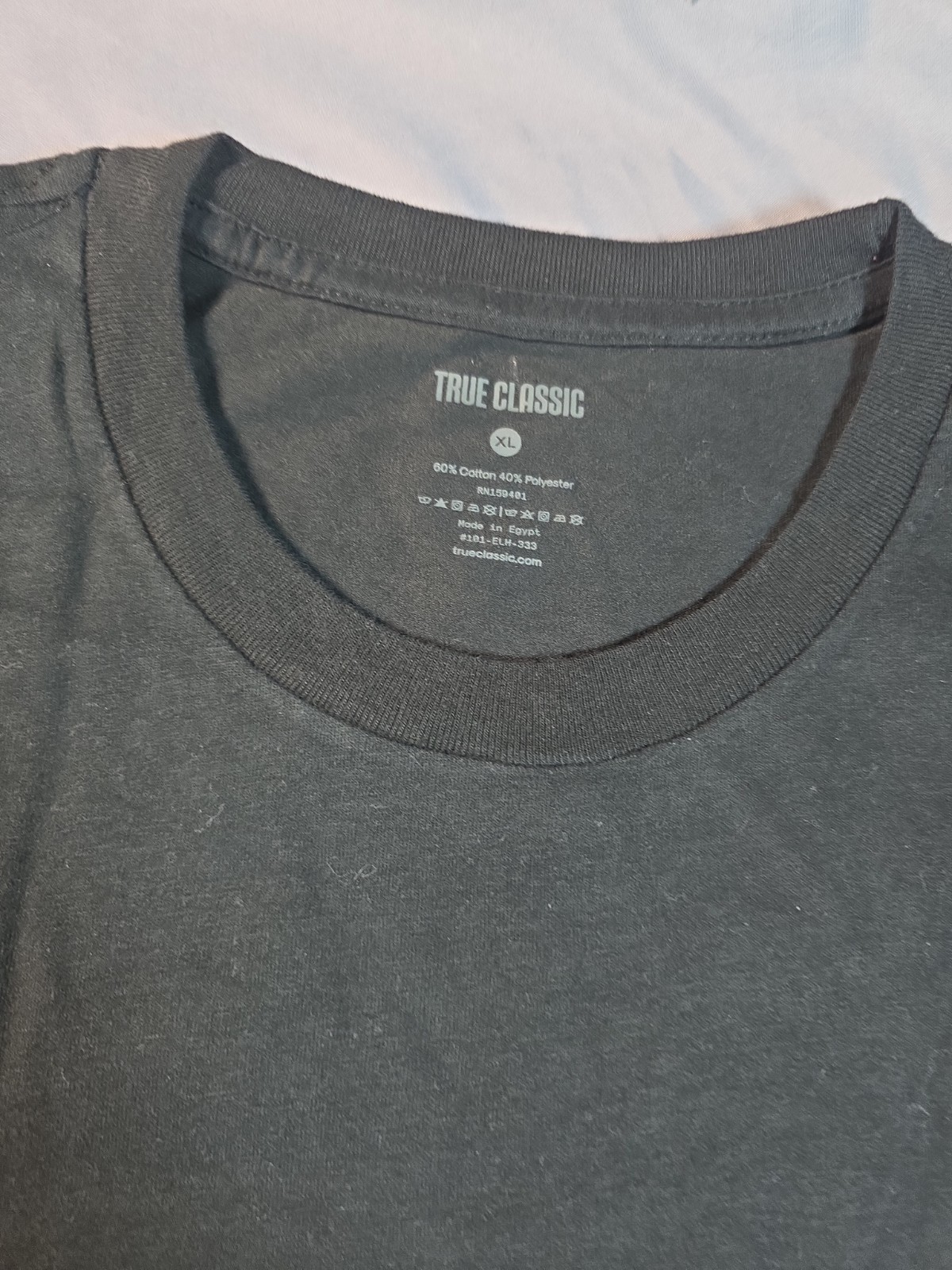 True Classic Crew Neck T Shirt Mens BLACK XL