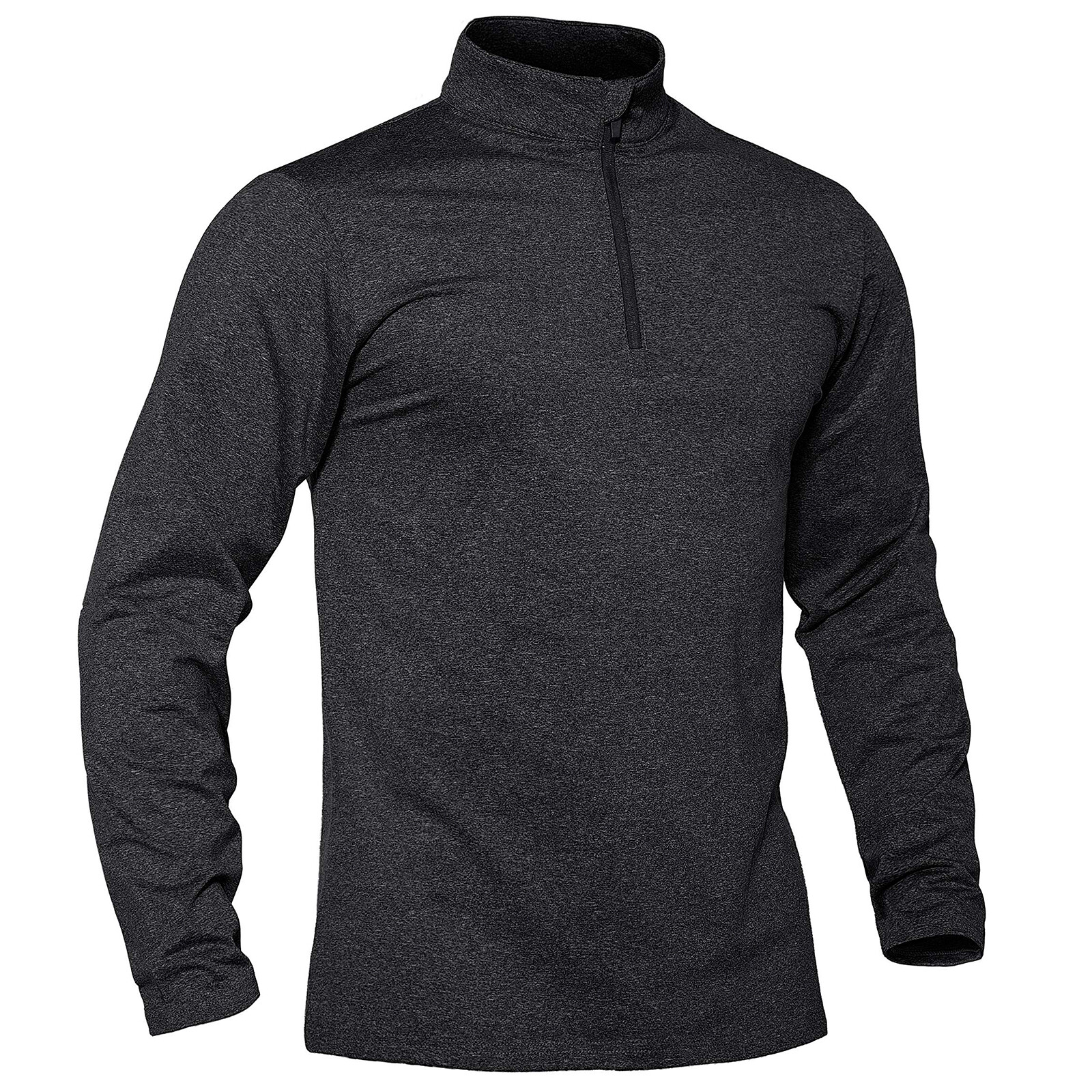 Mens Athletic Shirts Long Sleeve 1/4 Zip Lightweight Fleece Golf Active Pullover