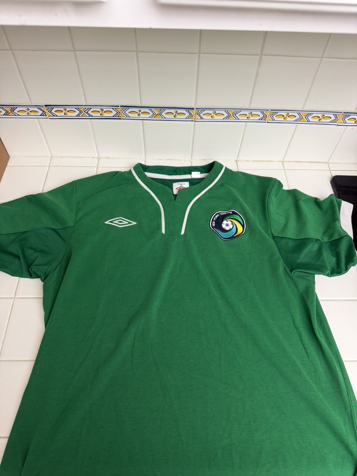 Vintage Umbro New York Cosmos Soccer Team Shirt Mens Size 44 Green