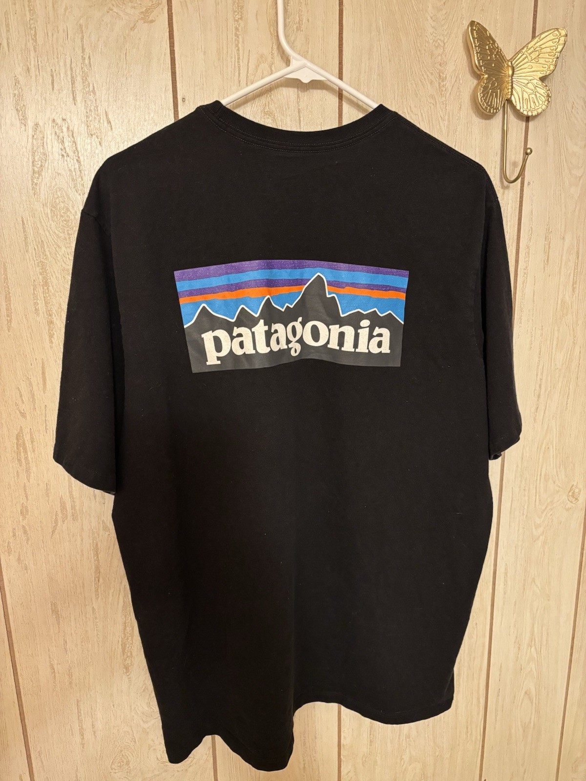 Patagonia Black Short Sleeve Tee with Small Chest Logo