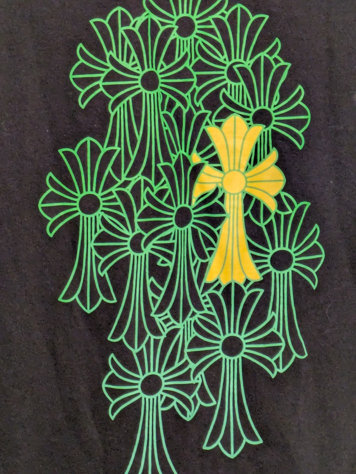 Chrome Heart Green Cemetery Black T Shirt Medium