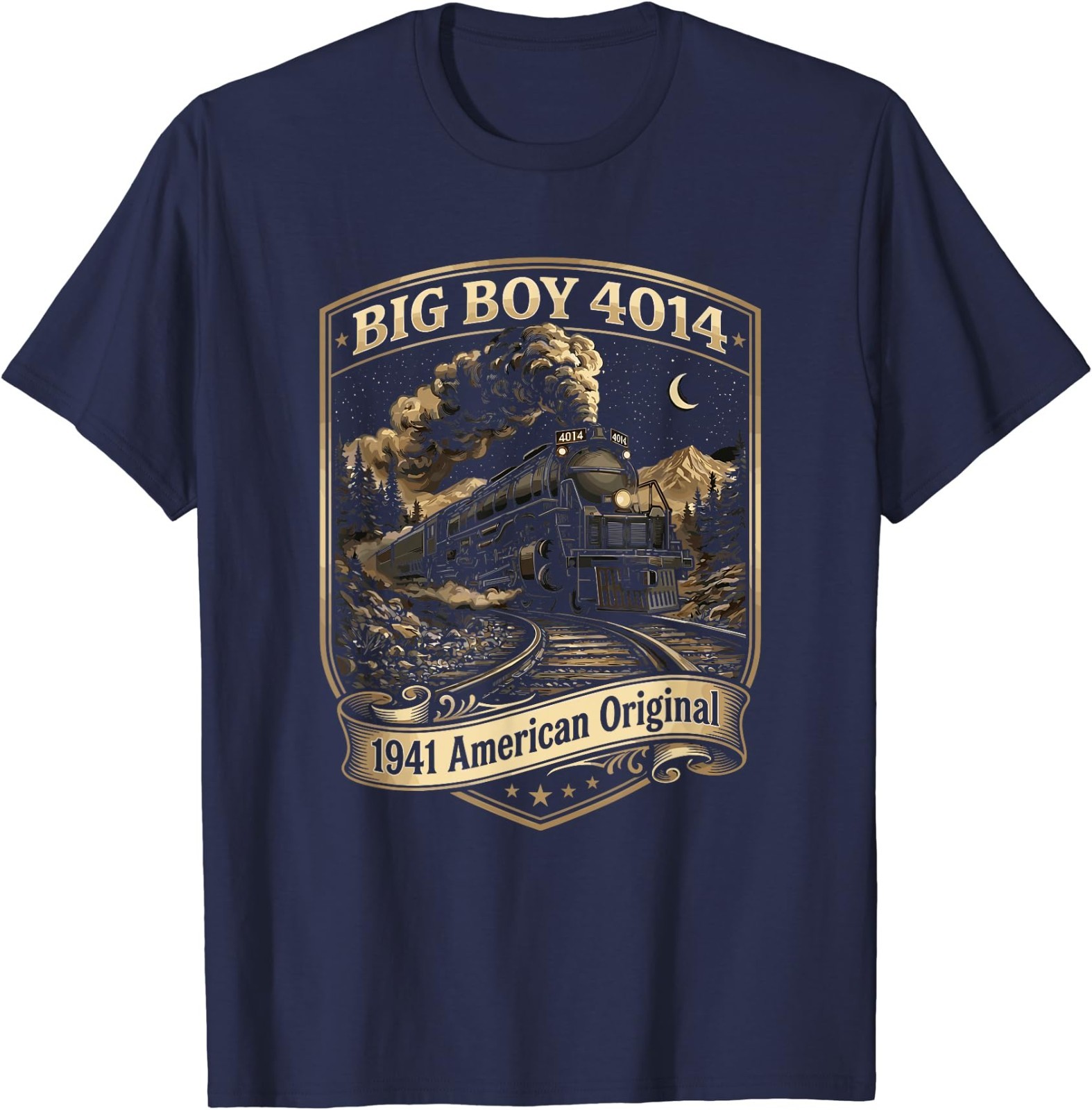 Big Boy 4014 Train Engineer Steam Train Conductor American T-Shirt