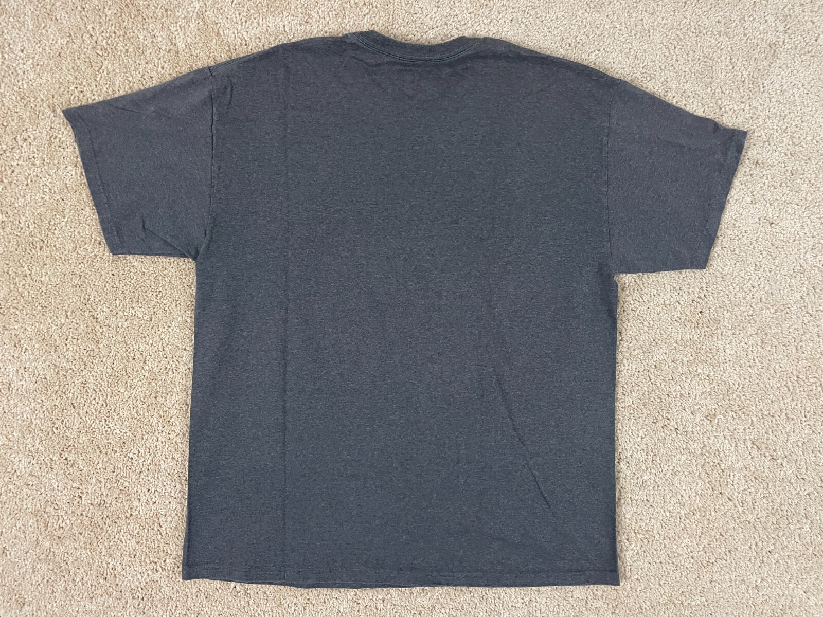 Champion Casual Basic T-Shirt Mens XL Crew Neck Central Spell Out Graphic Gray