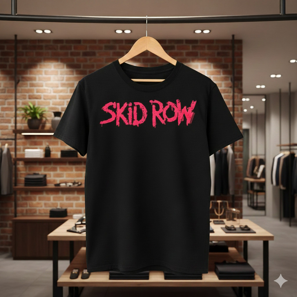 Skid Row Classic Logo Vintage Rock Band T-Shirt (Black) – T674