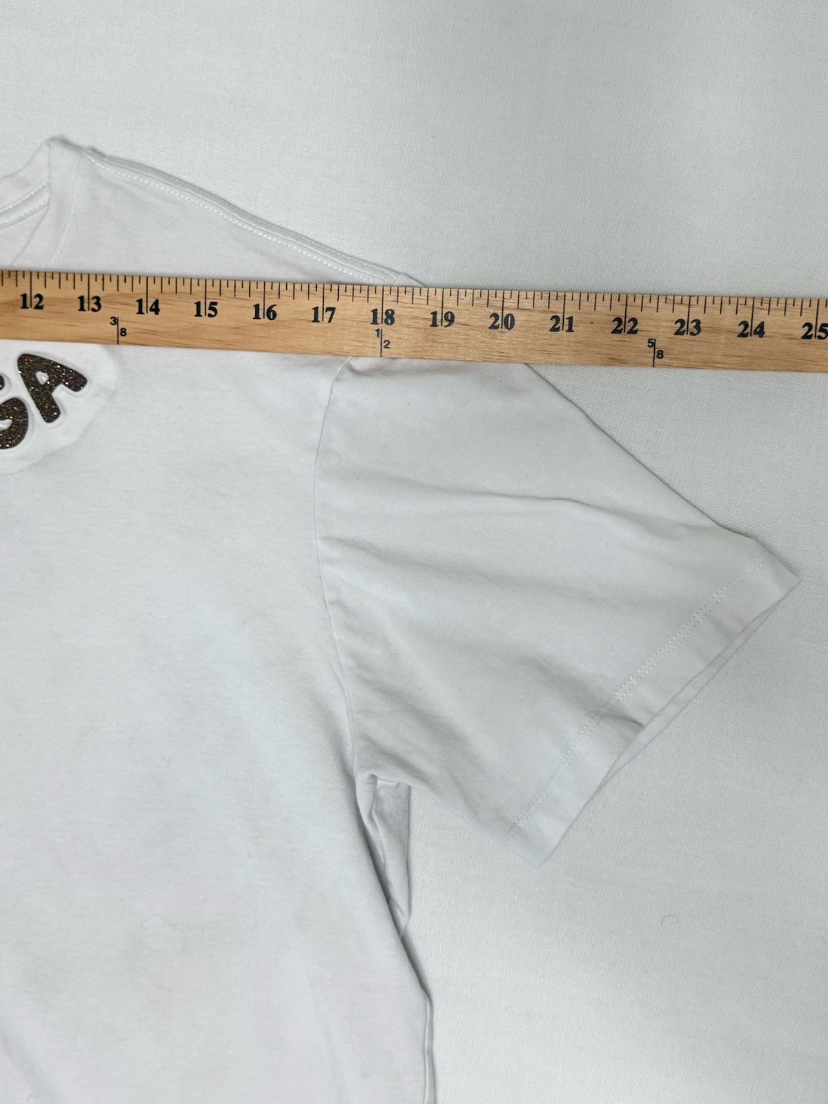Balenciaga White T-Shirt 3D Logo Glitter Rhinestone Embellished Mens Size XL