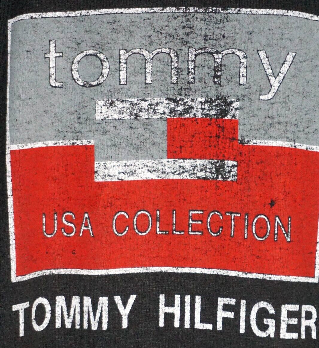 Vintage 90s Tommy Hilfiger USA T Shirt Large Mens Single Stitch Designer Tee