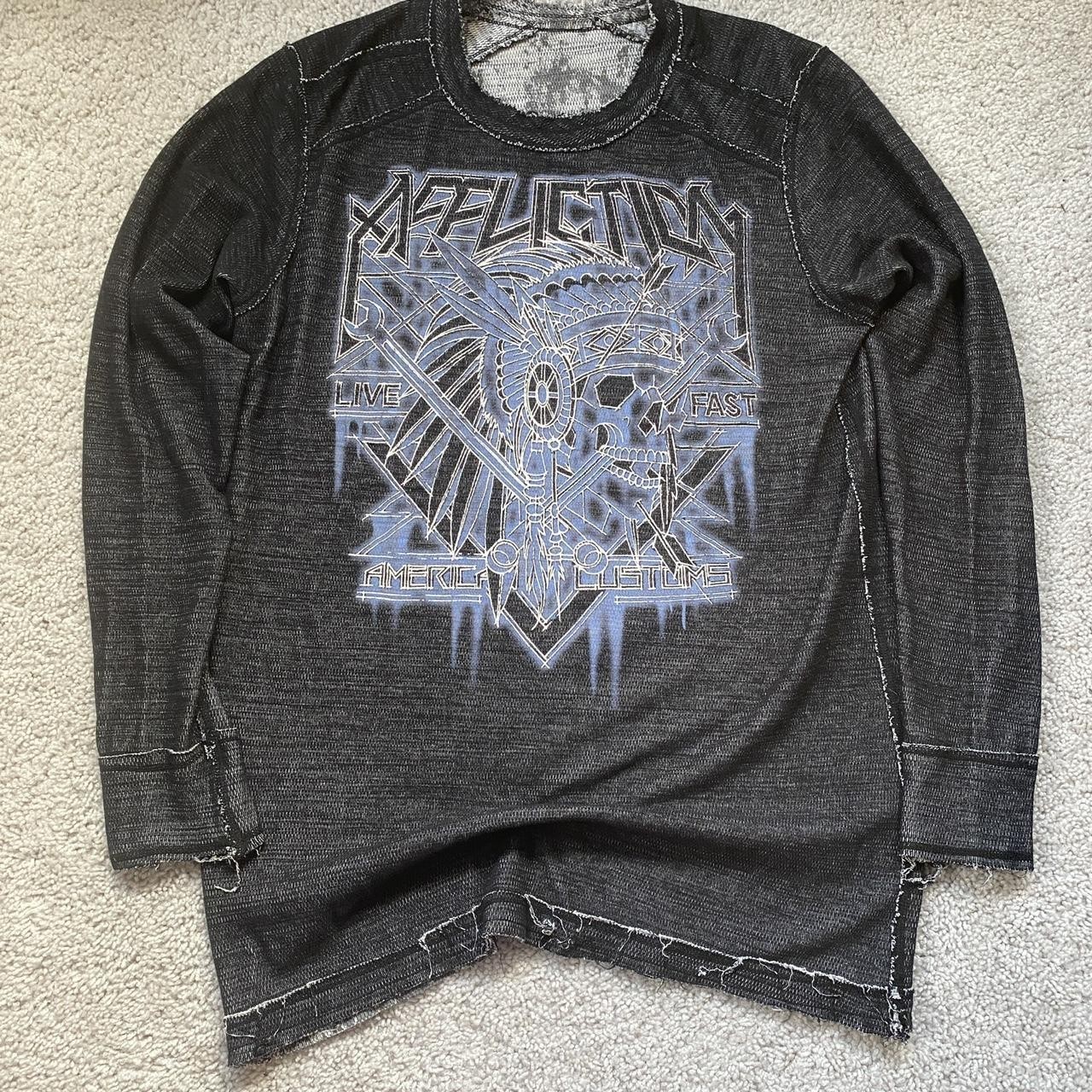 Affliction Reversible Thermal Shirt Mens XL Waffle Knit long Sleeve Y2K Chief