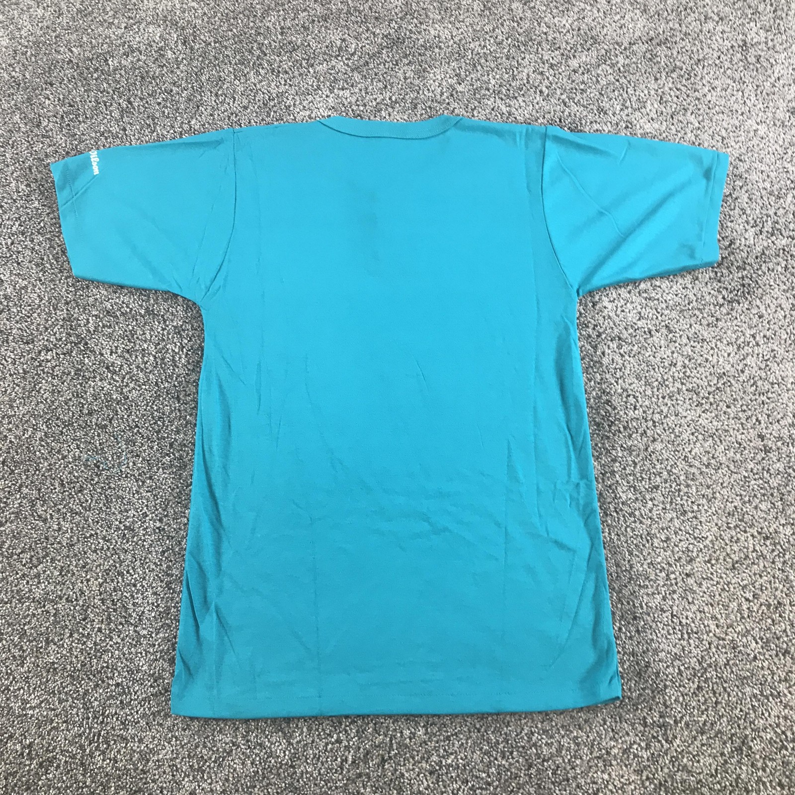 Vintage Wilson Shirt Mens Small Aqua Teal Blue Henley Jersey 50/50 Athletic