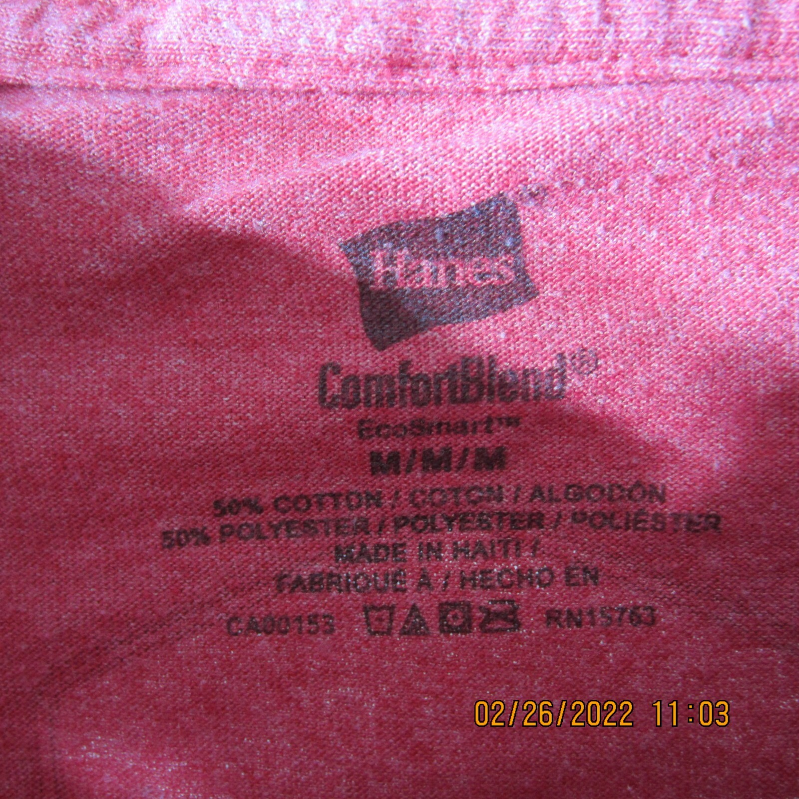 Hanes Shirt Mens Medium Red Comfort Blend EcoSmart Proud To Be Cajun Outdoor