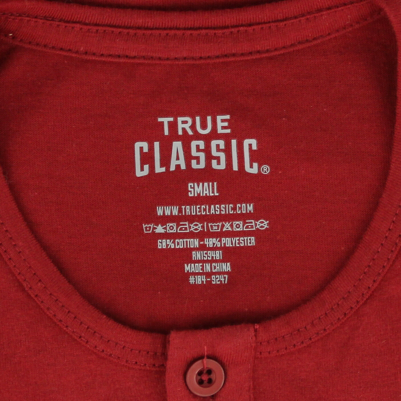 True Classic Men’s Shirt, Long Sleeve Henley Style Shirt MSRP $35