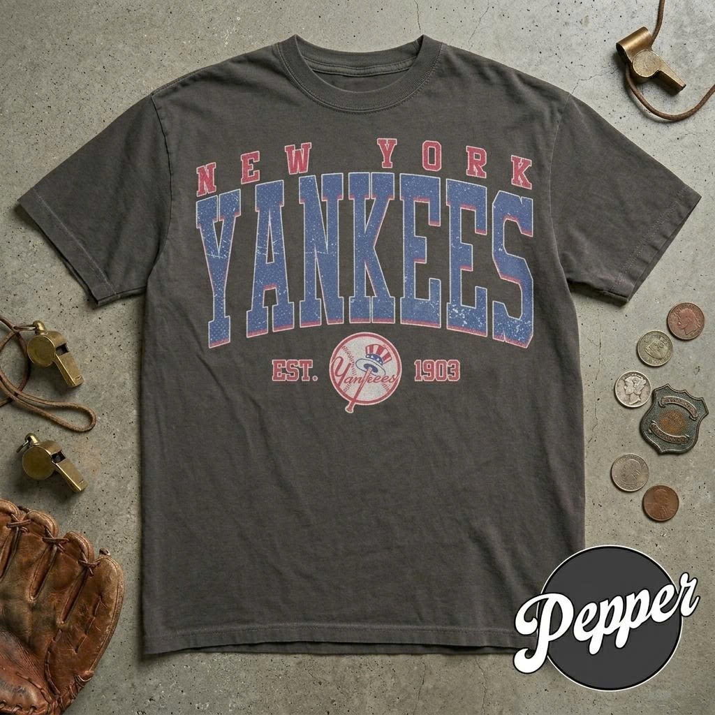Vintage 90s New York Yankees Baseball Shirt Comfort Colors Est 1903 NY Fan Gift