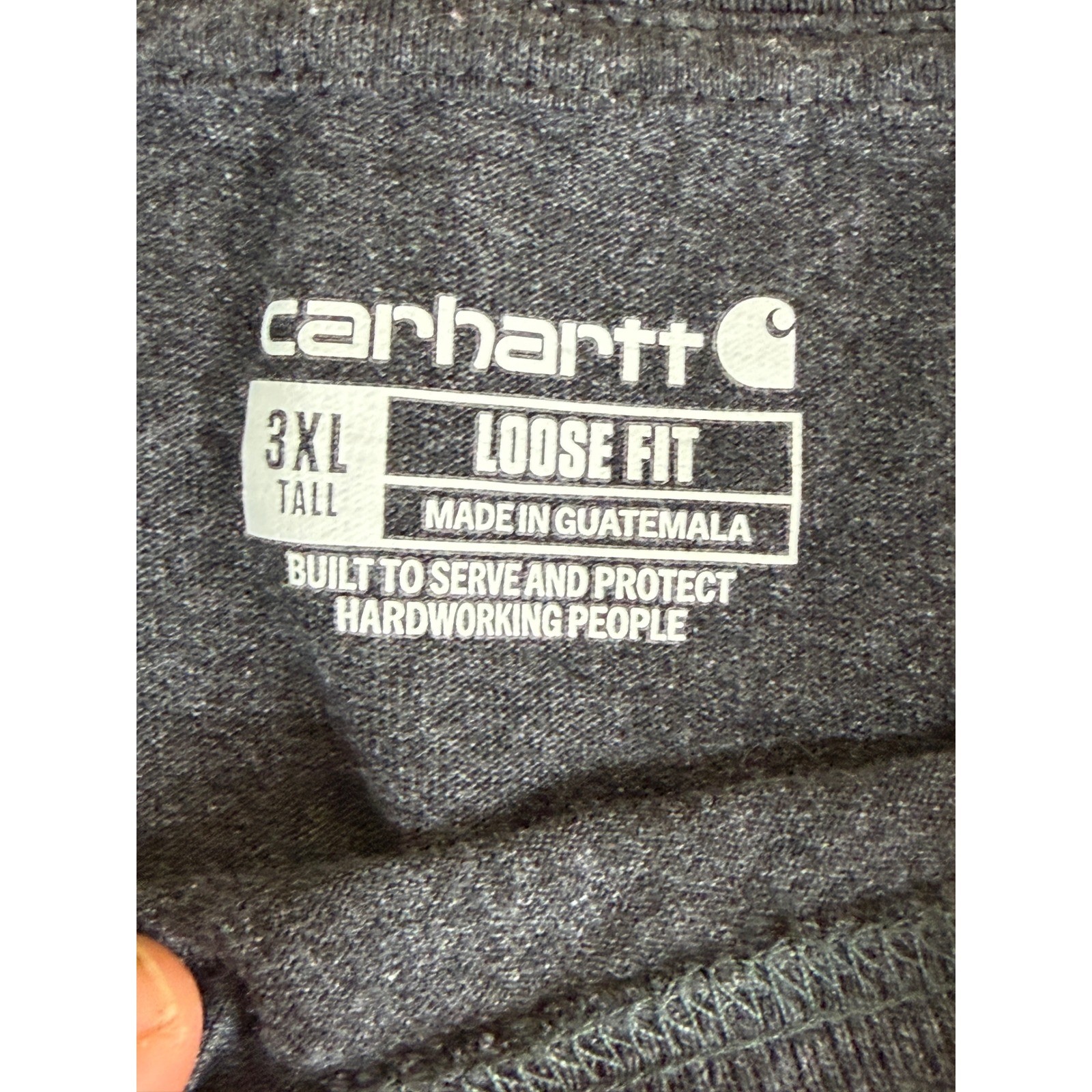 Carhartt Mens 3XL Tall Loose Fit Long Sleeve T-Shirt Gray Orange TK0231-M